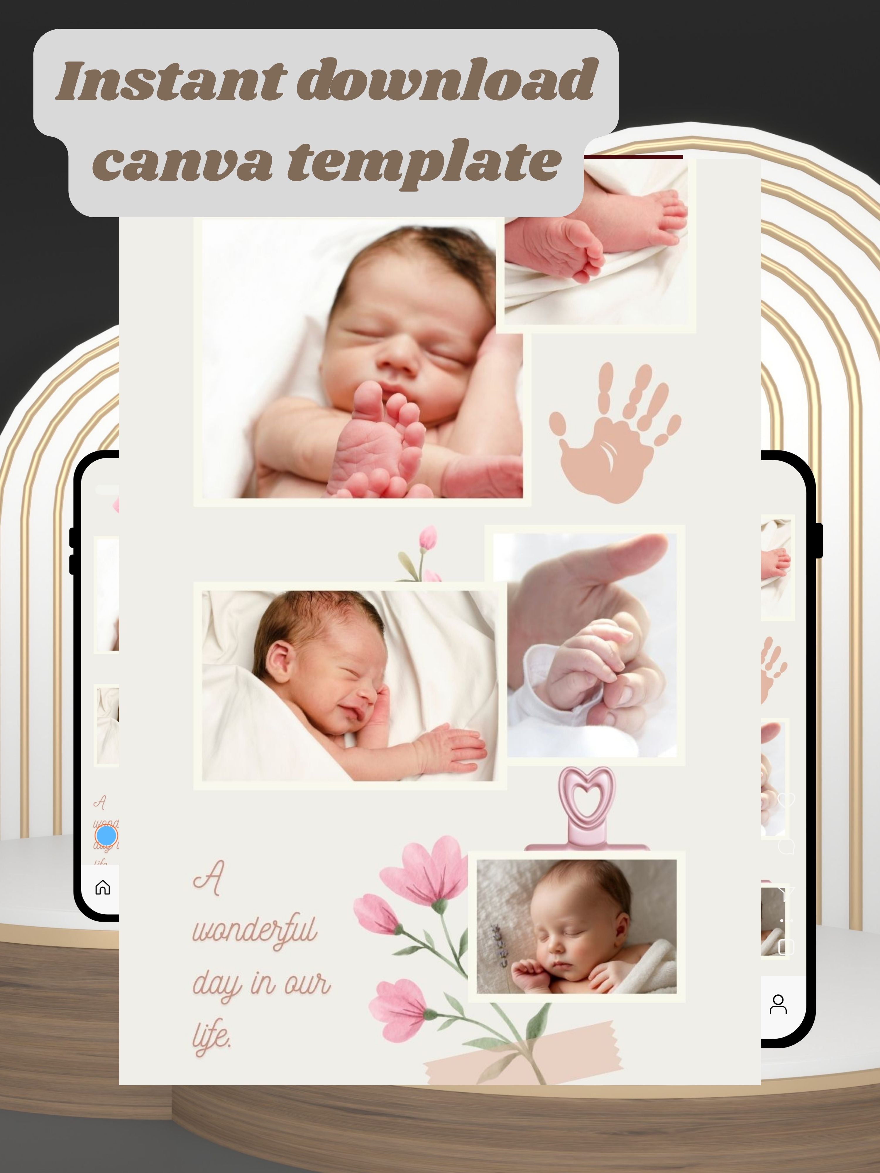 NEWBORN BABY PARTY Welcome Video Invitation | Canva Pro Template | Baby Boy & Baby Girl Party Invite | Instant Download|ki14