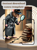 DETECTIVE kids Birthday Video Invitation | Canva Pro Template | Mystery Kids Party Invite | Spy Birthday Video | Instant Download|ki39