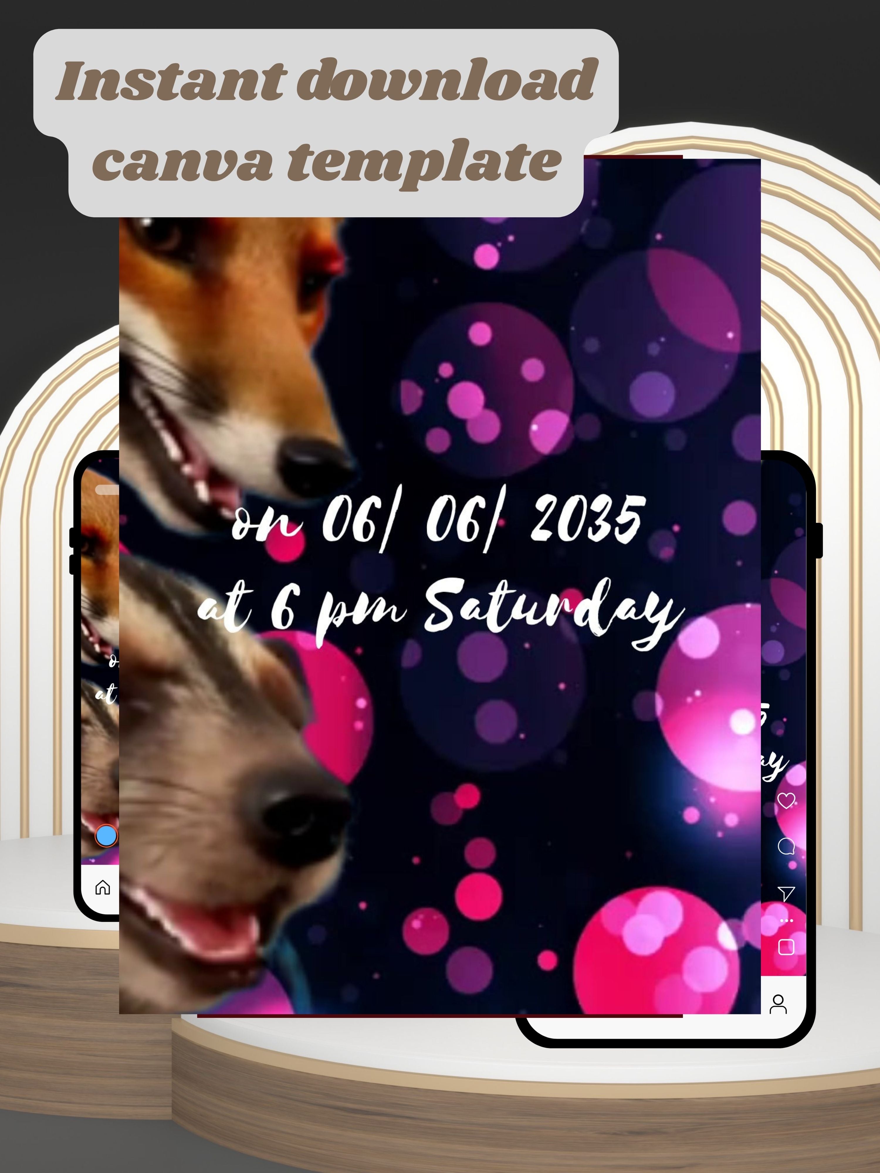commercial use ANIMAL THEME Birthday Invitation Video | Editable Canva pro Template | Kids Party Invite | ki44c