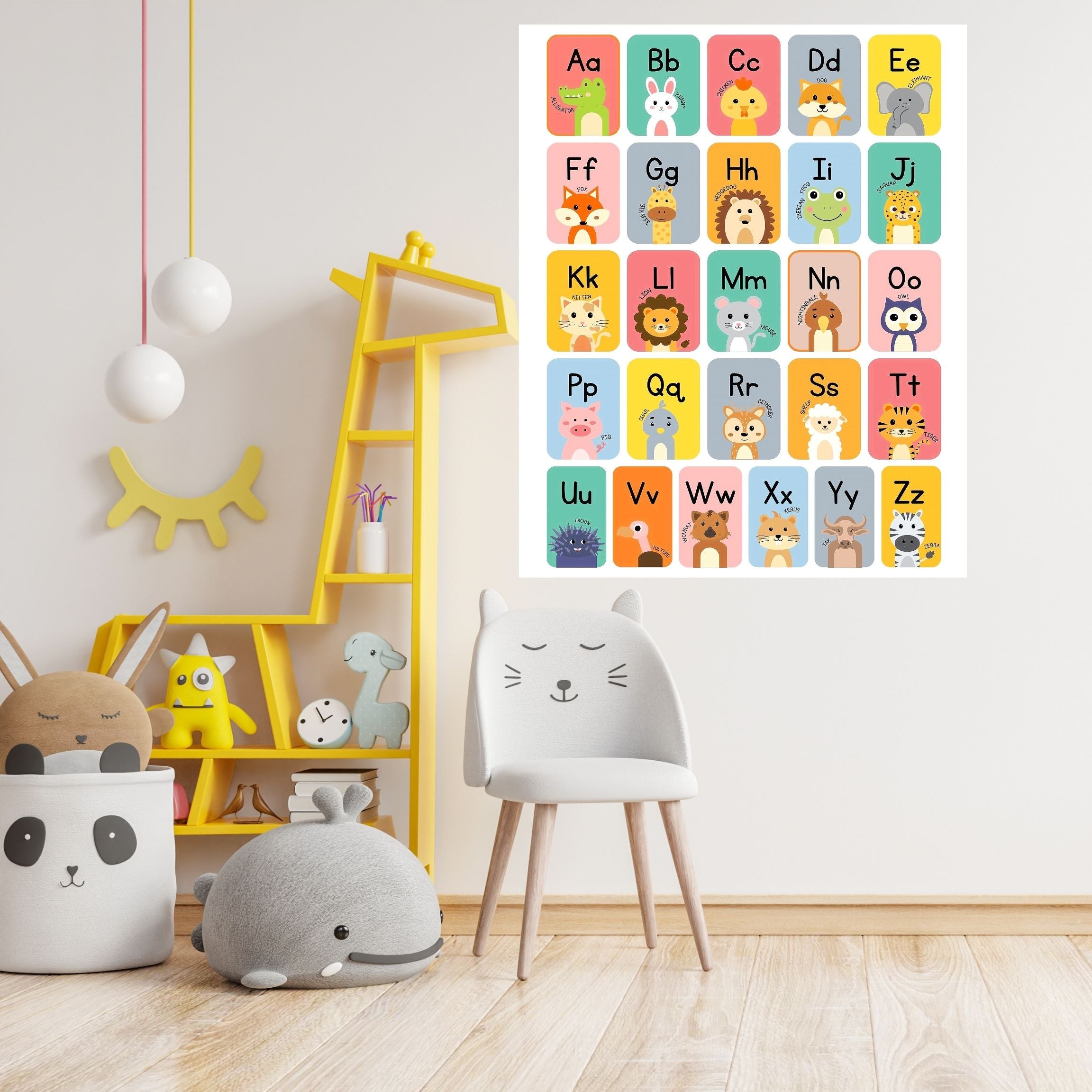 Alphabet Wall Art Printable, ABC Learning Poster, Kids Educational Decor, Nursery Wall Art, Preschool Classroom Print, Homeschool Decor, Digital Download|ke1-15