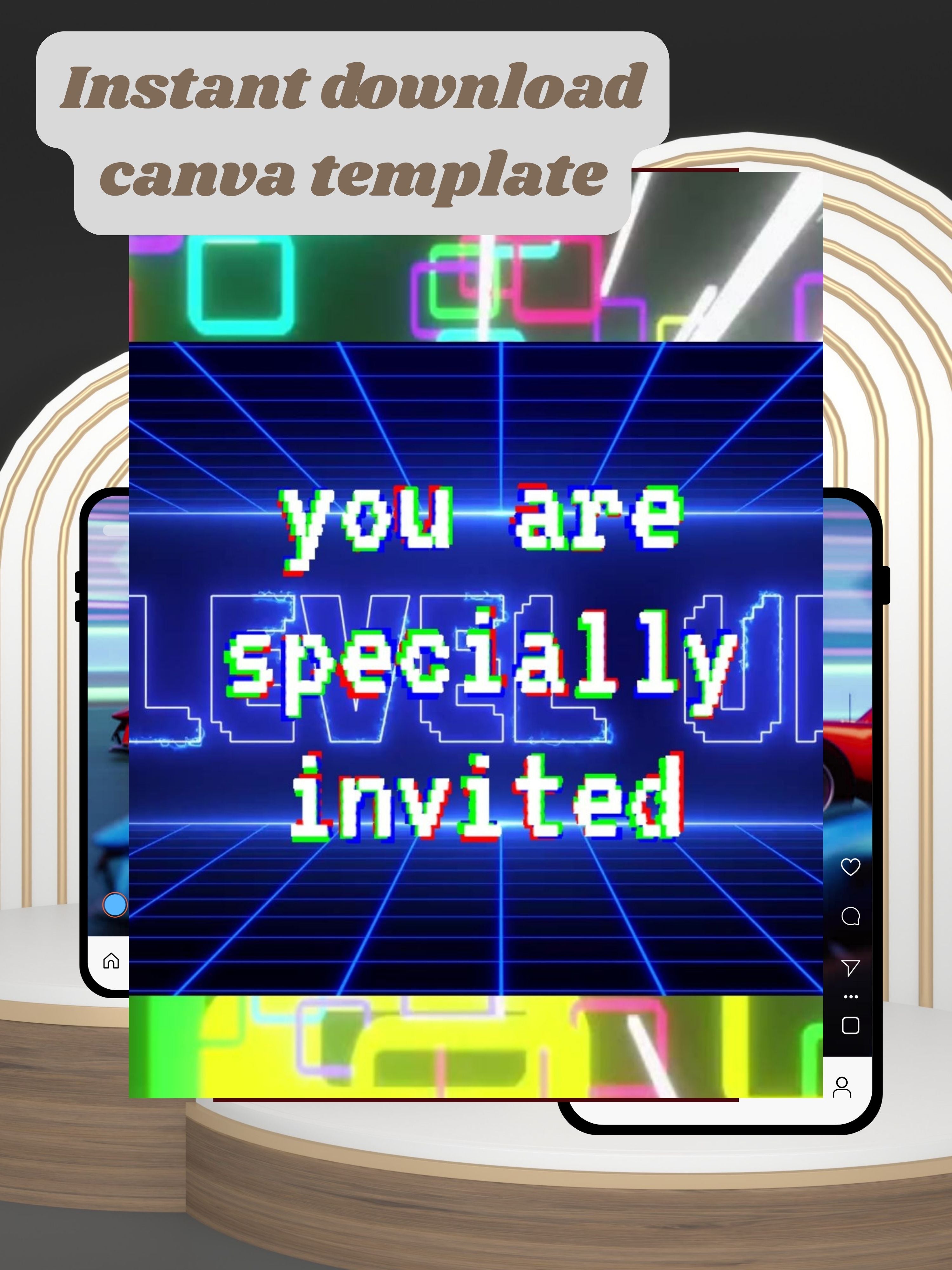 commercial use VIDEO GAME kids Editable Birthday Video Invitation | Canva pro Gamer Birthday Invite | Kids Gaming Party Template | Photo, Music, QR Code | Instant Download| ki54c