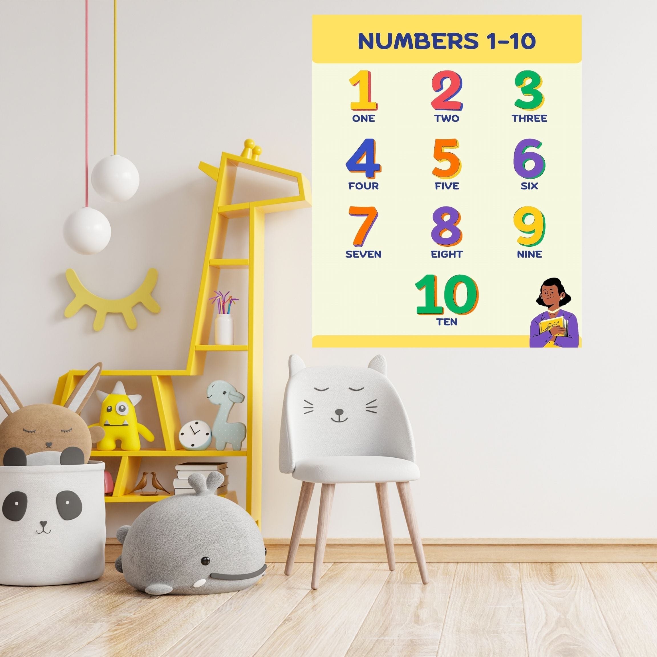 Number Wall Art for Kids 11+ sizes, Counting Poster Printable, Educational Nursery Decor, Preschool Learning Print, Math Wall Art, Digital Download|ke2-10
