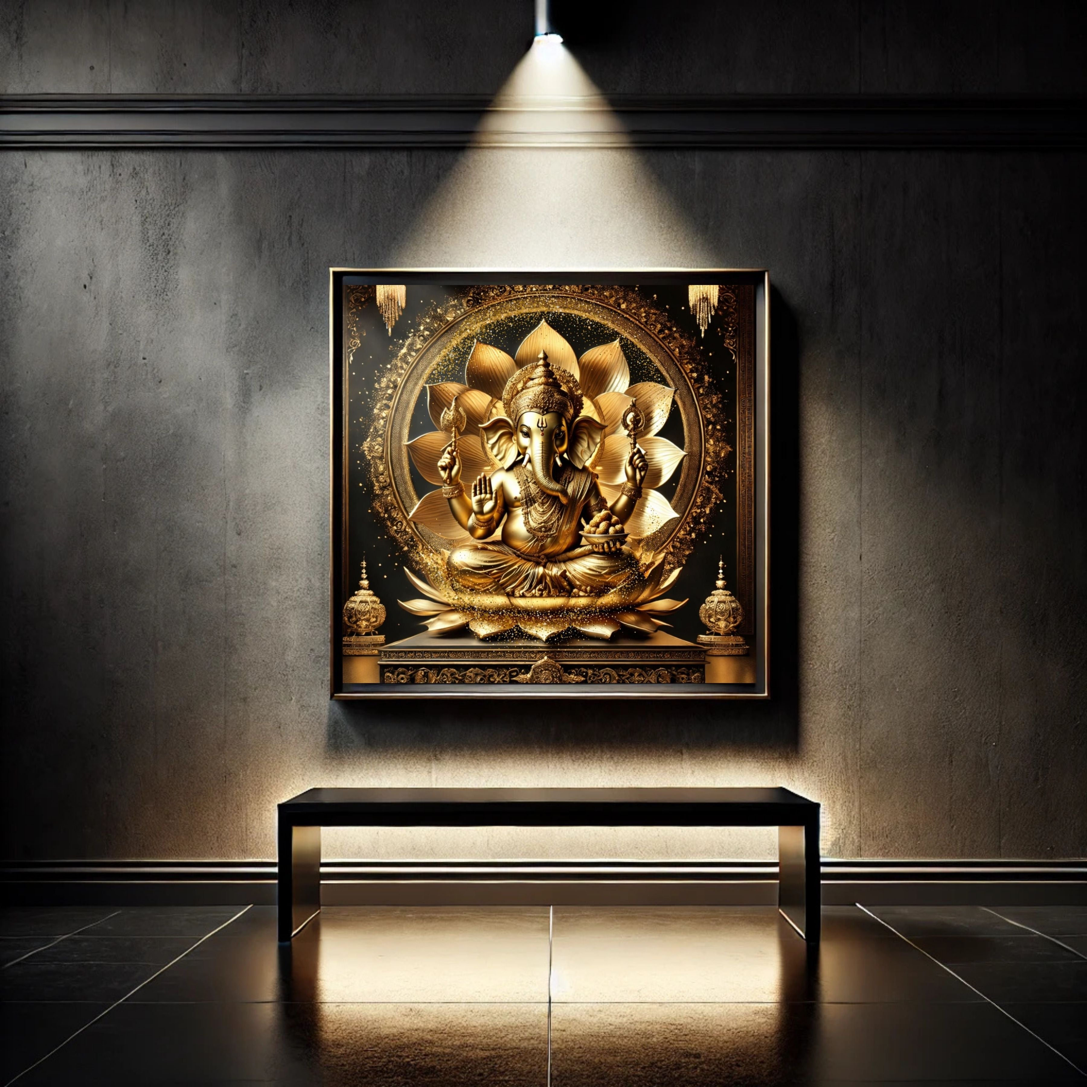 Luxury Lord Ganesha Wall Art Printable | Ganapathi Digital Download | Hindu God Decor | Spiritual Poster | Ganesh Chaturthi Gift | 11 Sizes |sp1