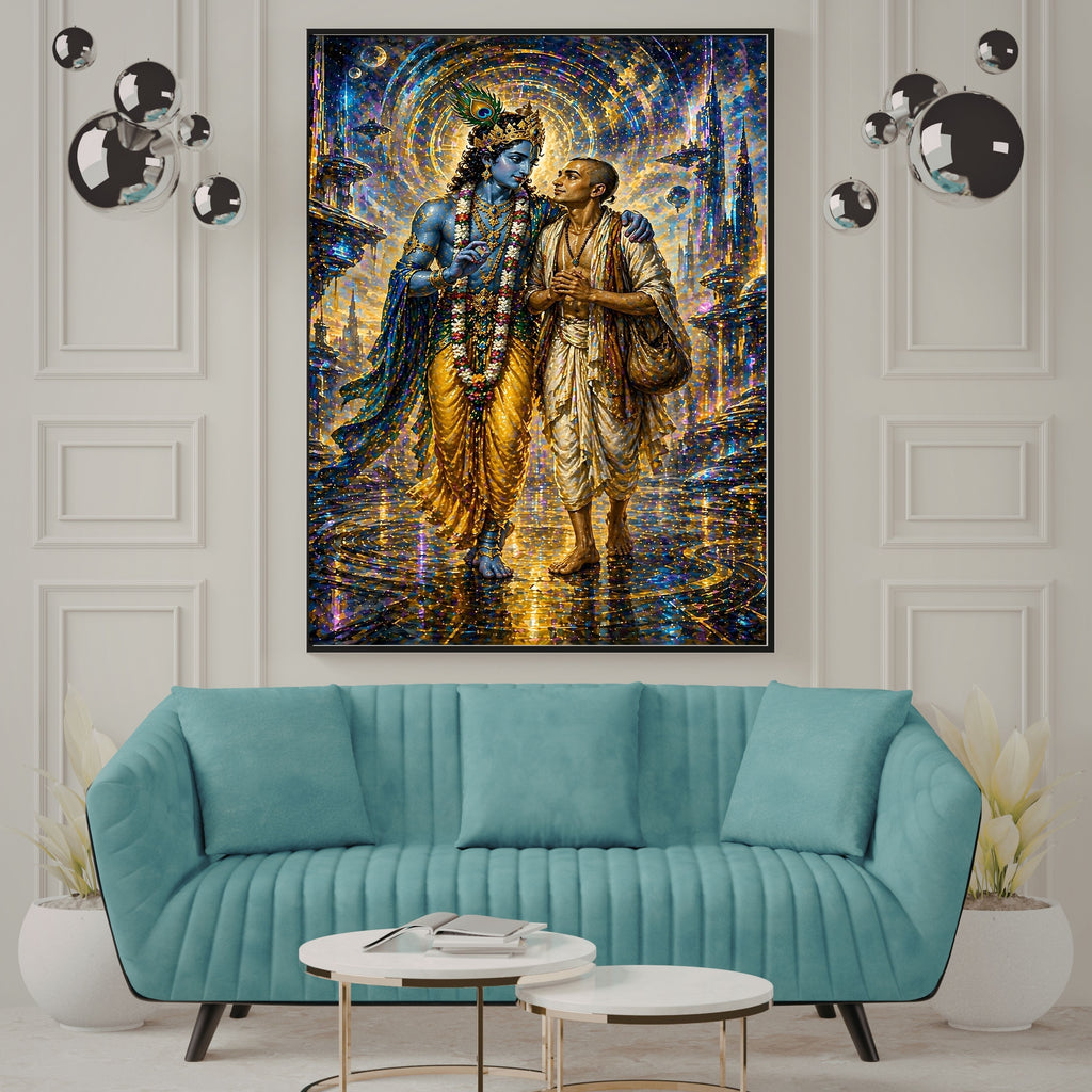 Lord Krishna Wall Art Printable, Krishna Digital Download, Hindu Wall Decor, Spiritual Home Decor, Pooja Room Art, Krishna Poster, Temple Artwork|sp70