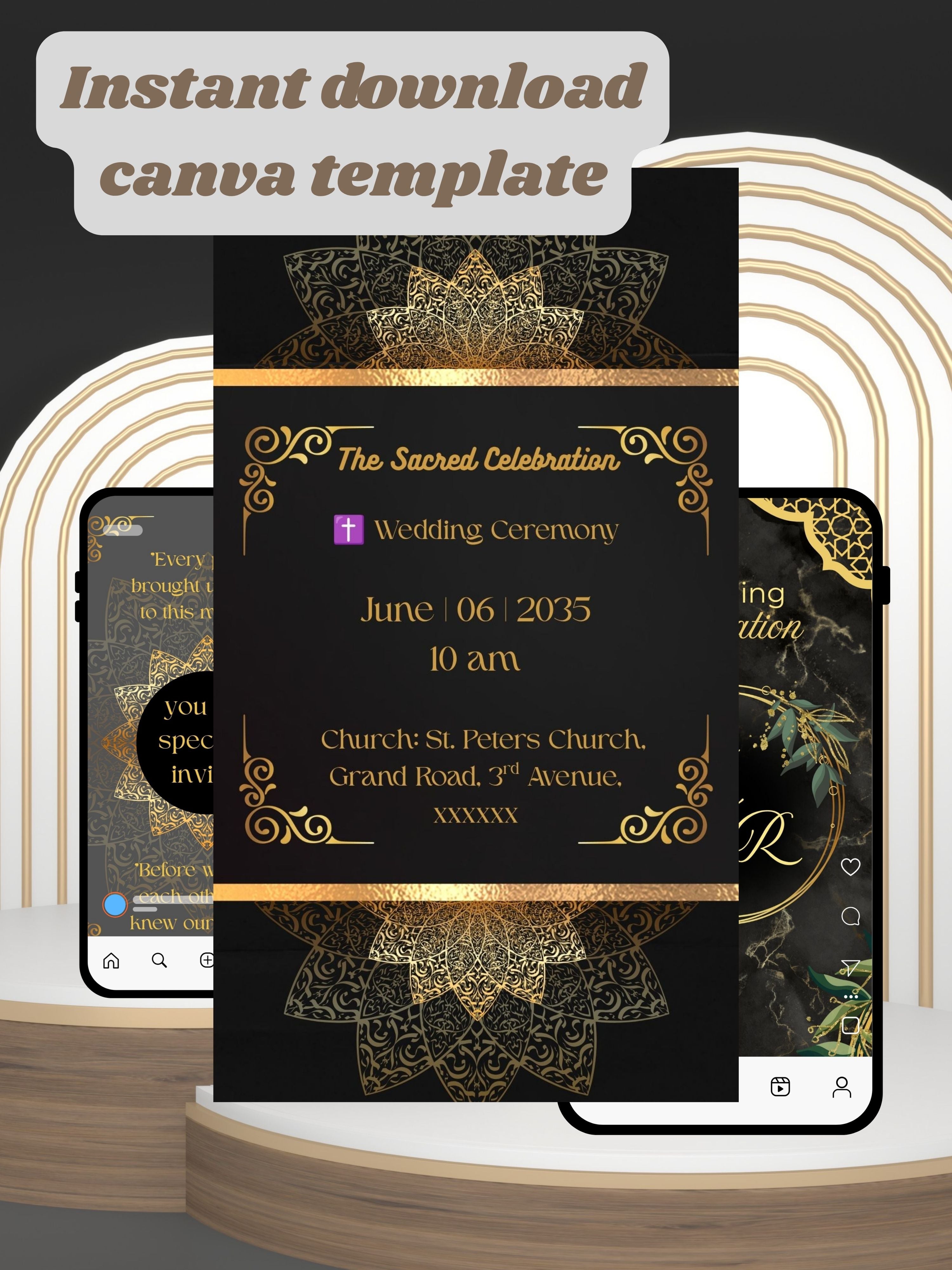 WI0012C-Commercial Use CHURCH WEDDING Invitation Video Template | Editable Christian Wedding Invite |Digital Wedding Invitation |Wedding Video