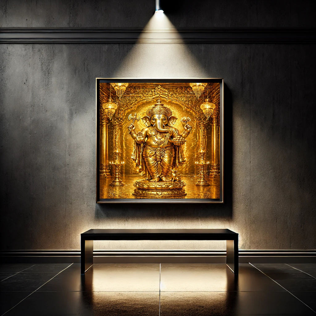 Luxury Lord Ganesha Wall Art Printable | Ganapathi Digital Download | Hindu God Decor | Spiritual Poster | Ganesh Chaturthi Gift | 11 Sizes |sp4