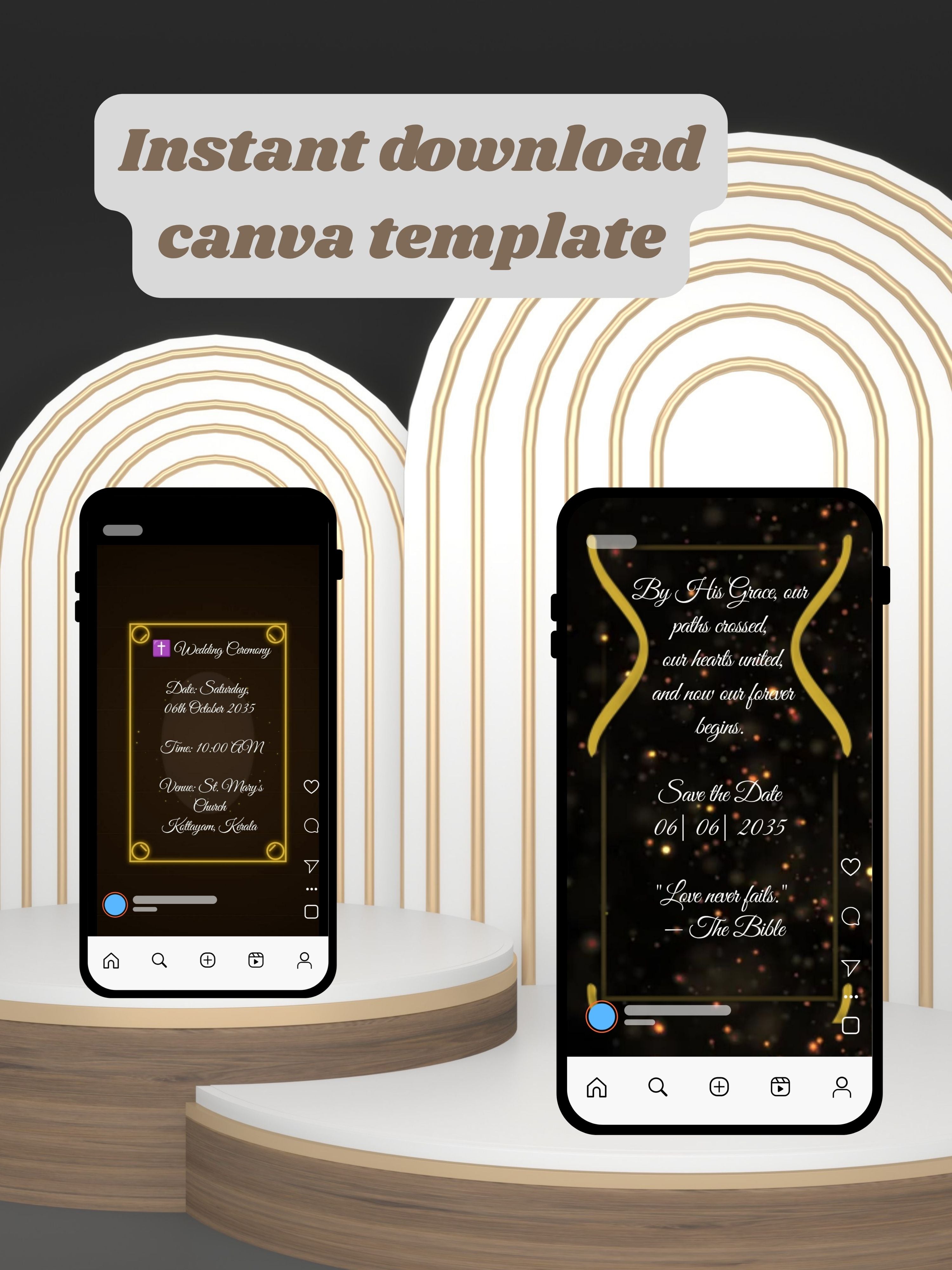 WI0007C-Commercial Use CHURCH WEDDING Invitation Video Template | Editable Christian Wedding Invite |Digital Wedding Invitation |Wedding Video