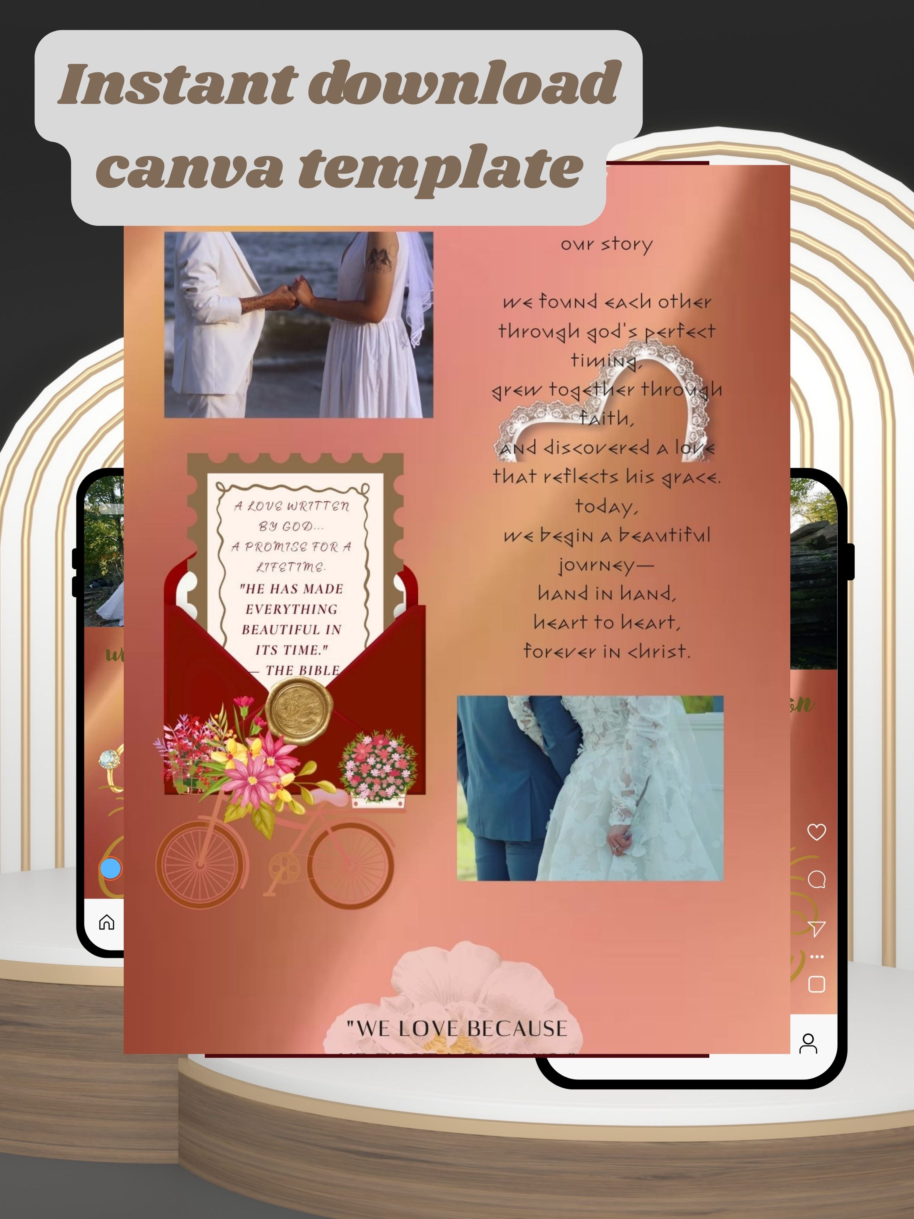 WI0017-CHURCH WEDDING Invitation Video Template | Editable Christian Wedding Invite |Digital Wedding Invitation |Wedding Video