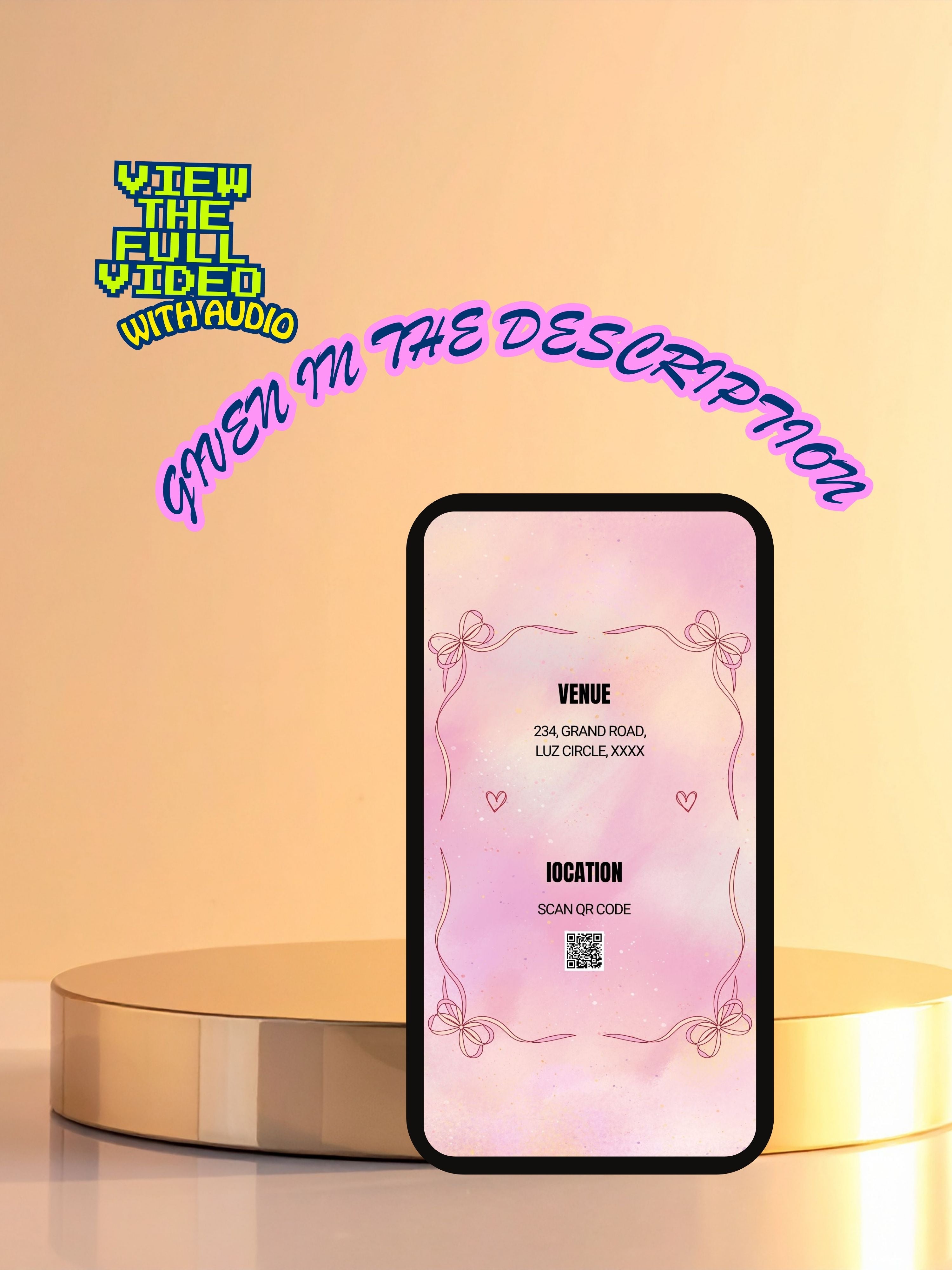 commercial use SWEET 16 Birthday Video Invitation | Canva Pro Template | Sweet Sixteen Party Invite | Photo, Music, QR Code | Instant Download|ai11c