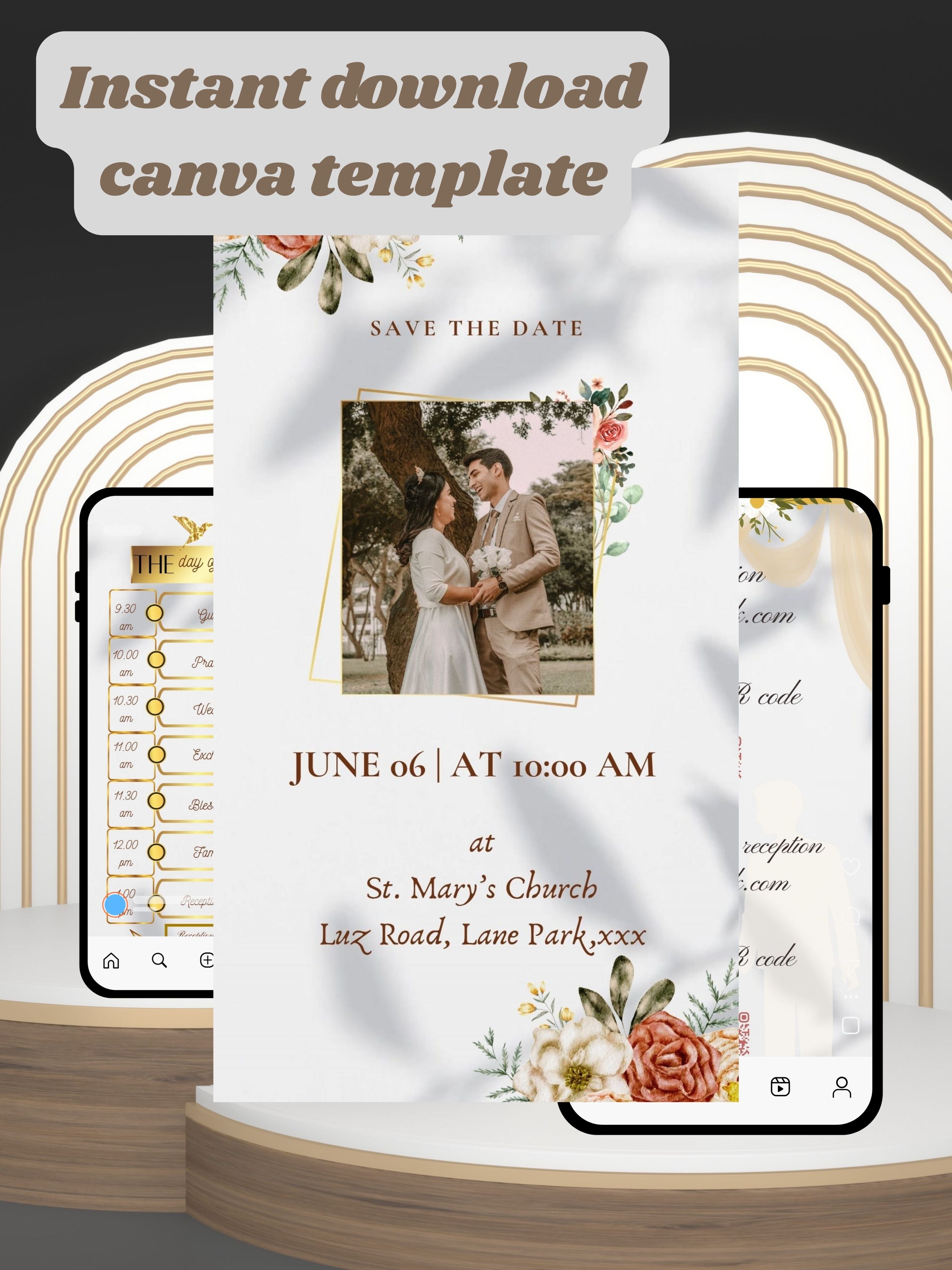 WI0015-CHURCH WEDDING Invitation Video Template | Editable Christian Wedding Invite |Digital Wedding Invitation |Wedding Video