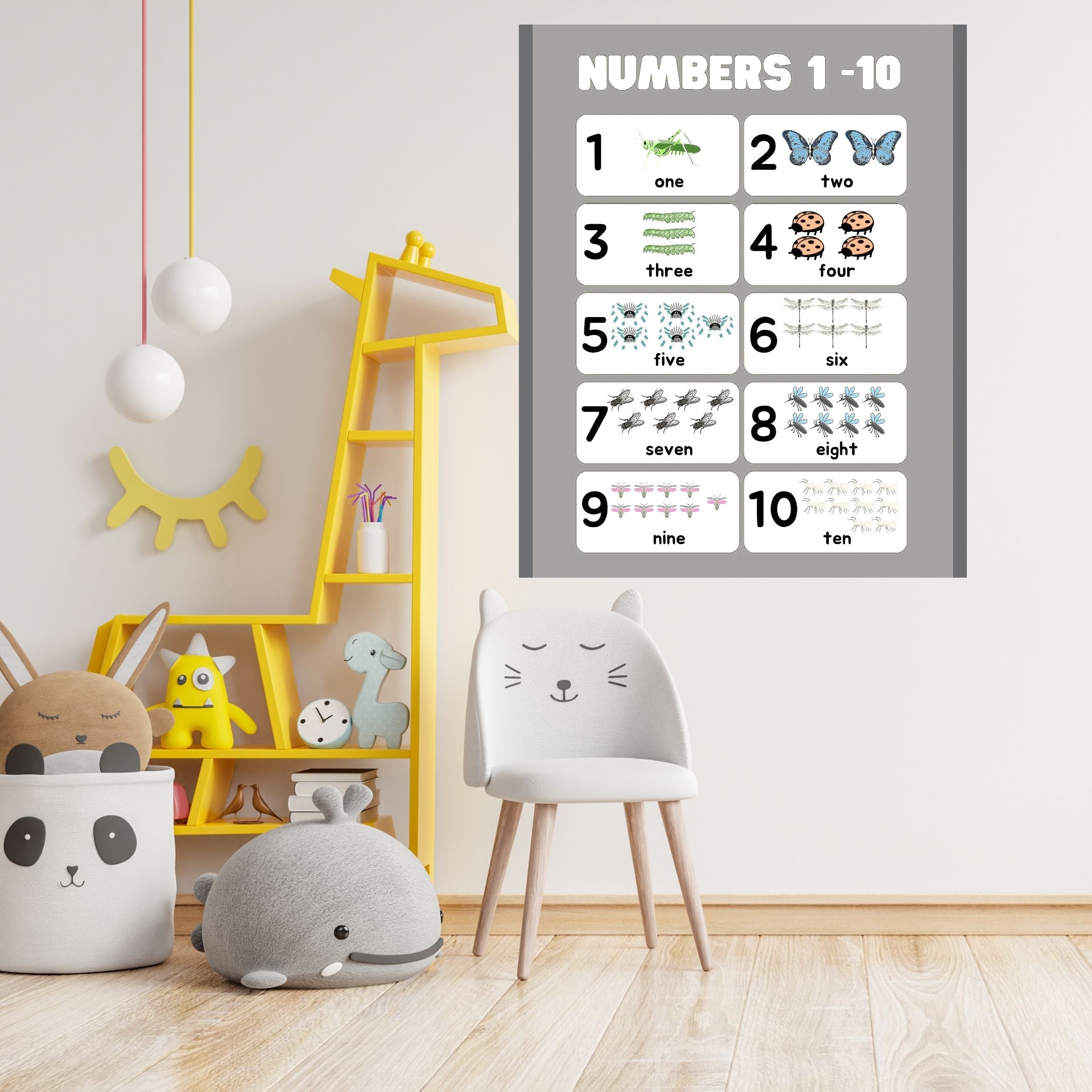Number Wall Art for Kids 11+ sizes, Counting Poster Printable, Educational Nursery Decor, Preschool Learning Print, Math Wall Art, Digital Download|ke2-2