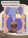 commercial use ANIMAL THEME Birthday Invitation Video | Editable Canva pro Template | Kids Party Invite | ki25c
