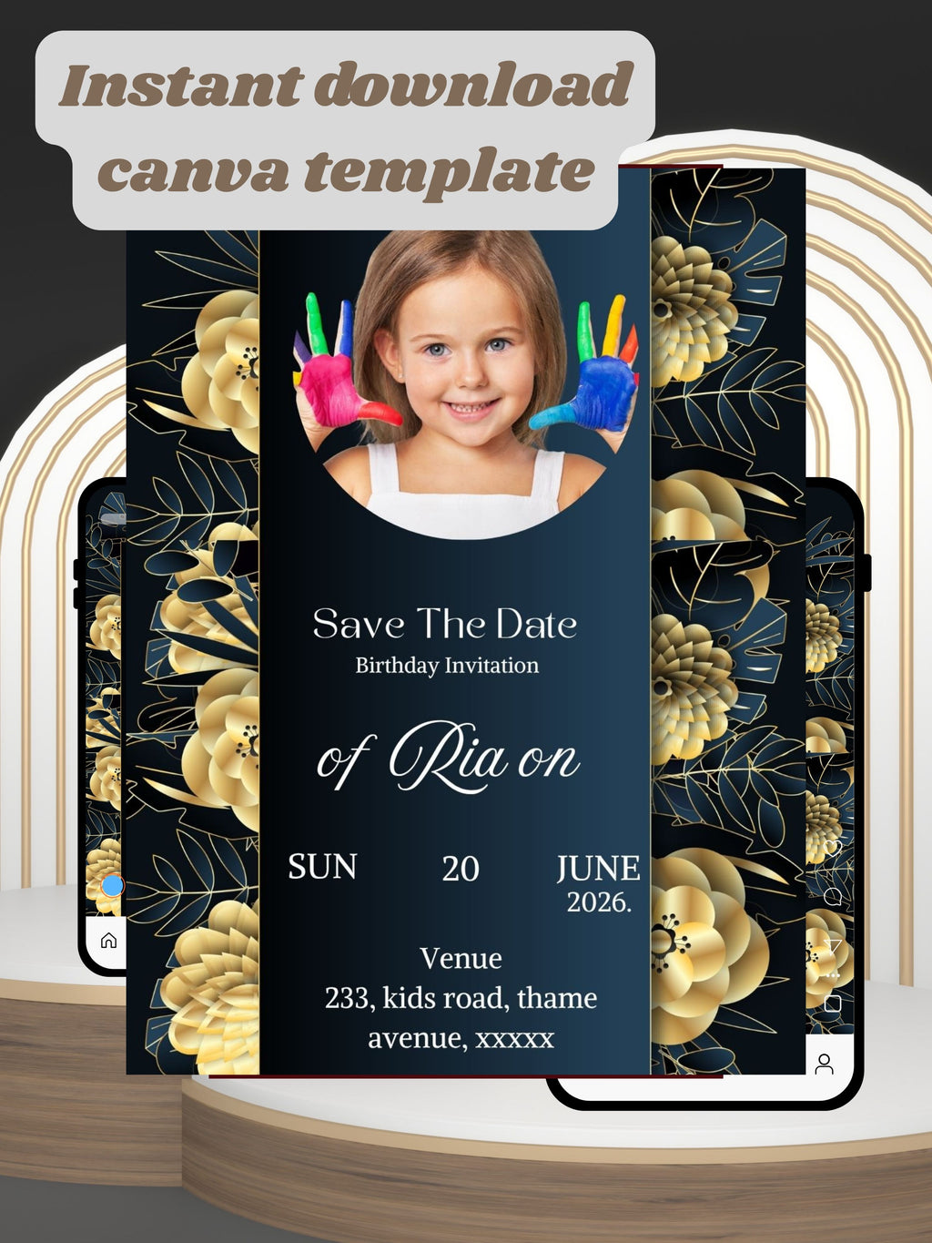 NATURE THEME Editable Birthday Video Invitation | Canva Pro Template | Woodland Kids Party Invite | Photo, Music, QR Code | Instant Download|ki8