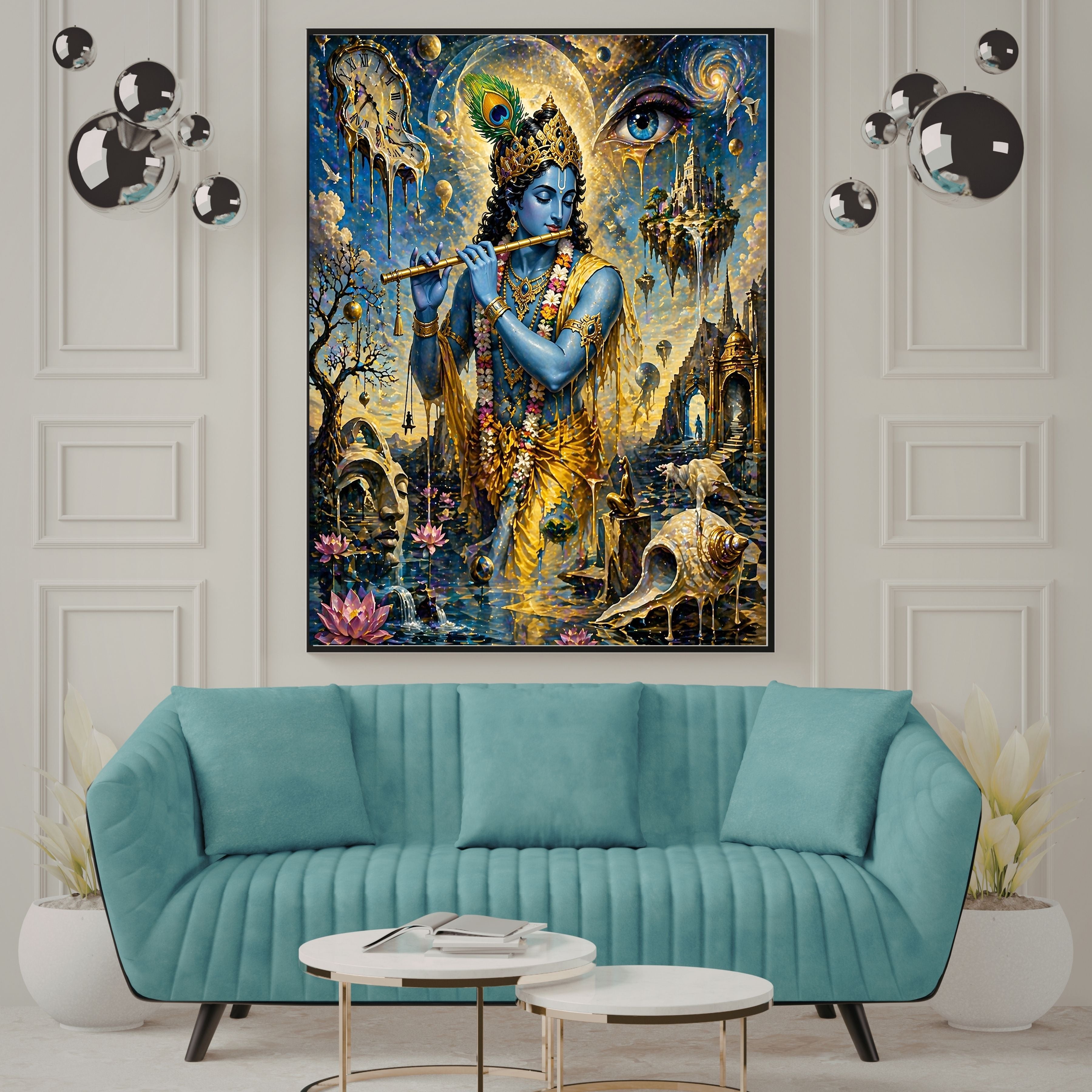 Commercial Use Lord Krishna Wall Art Bundle | Hindu Printable Decor | Commercial Use License Included | Spiritual Home Decor | Pooja Room Prints | Digital Download|sp65c