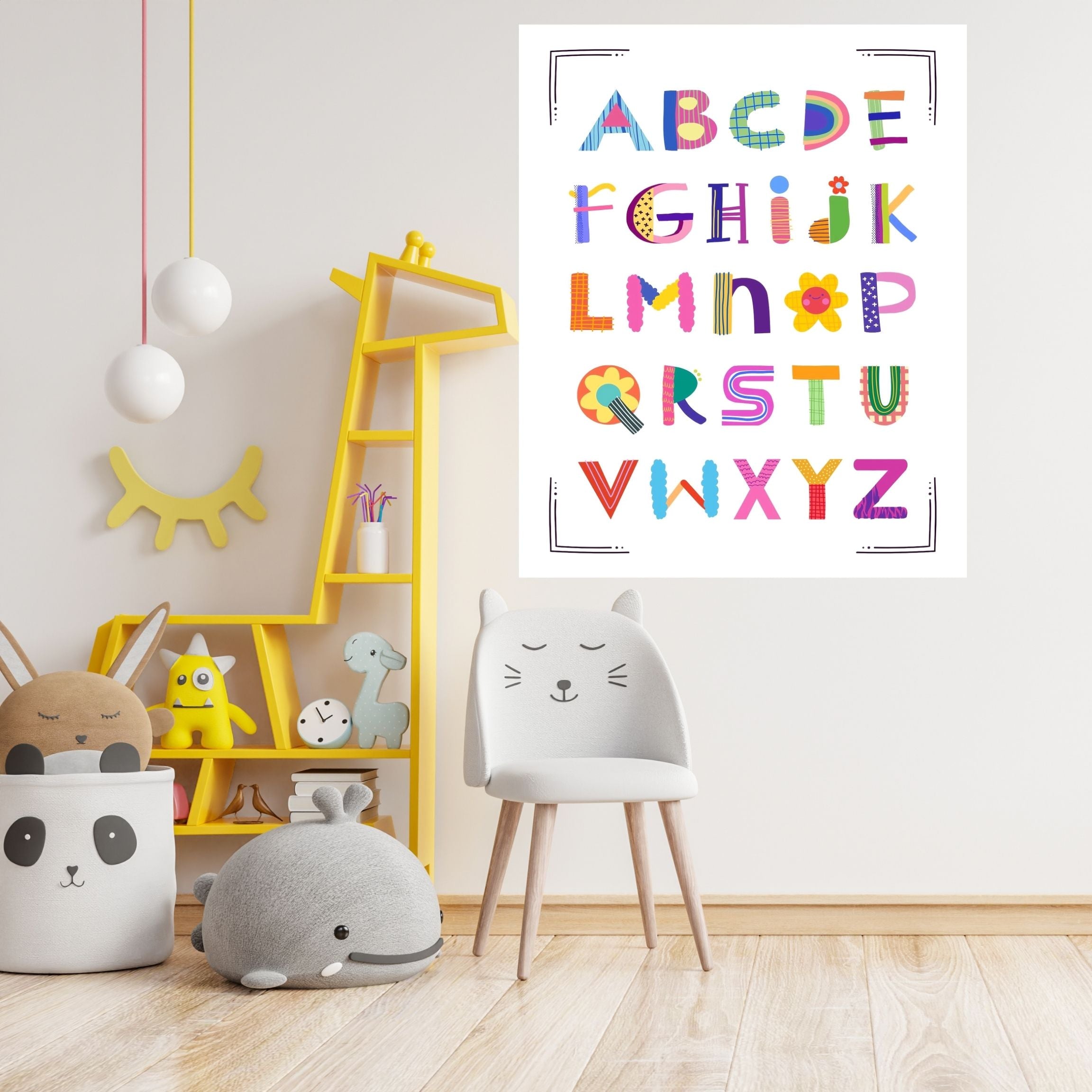 Alphabet Wall Art Printable, ABC Learning Poster, Kids Educational Decor, Nursery Wall Art, Preschool Classroom Print, Homeschool Decor, Digital Download|ke1-5