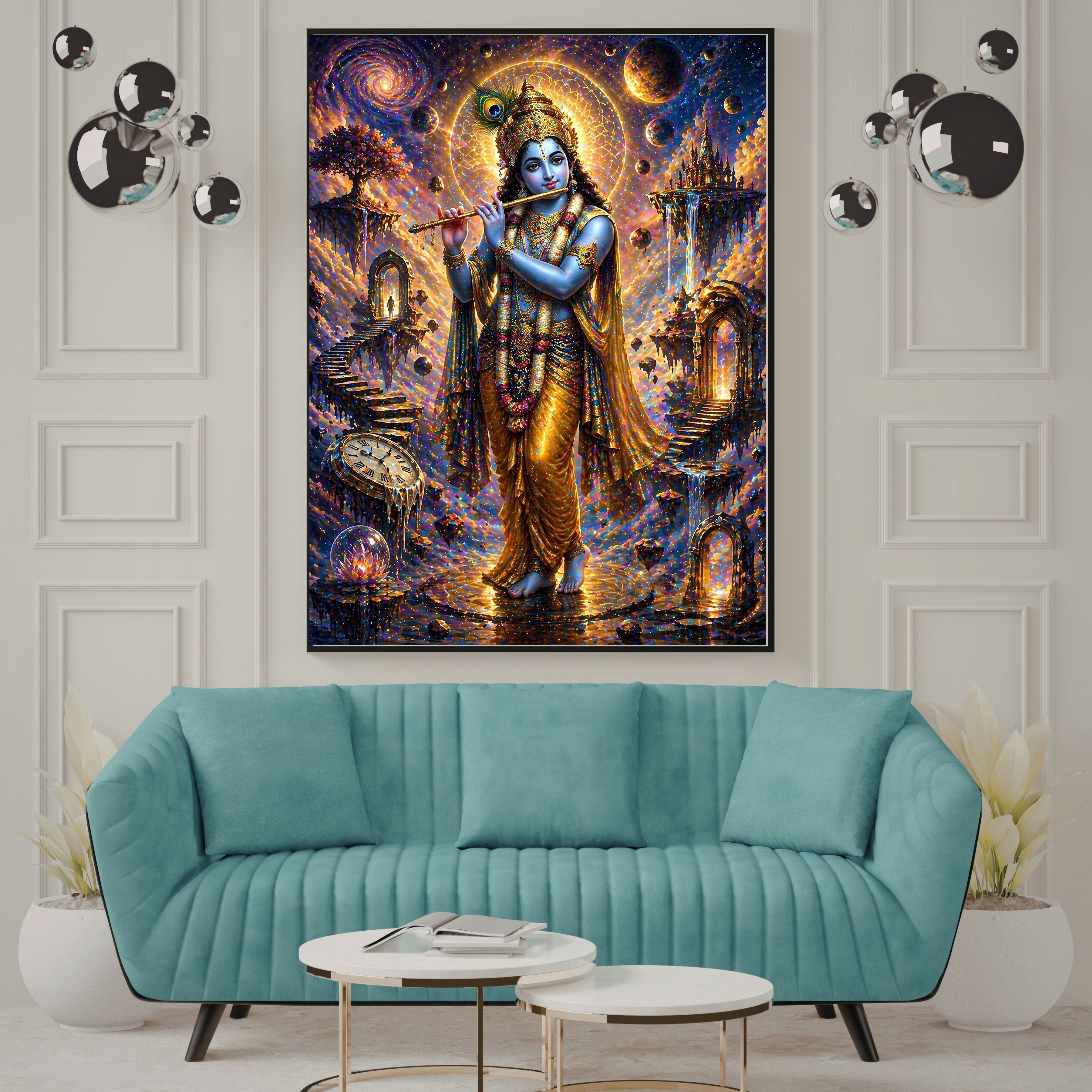 Lord Krishna Wall Art Printable, Krishna Digital Download, Hindu Wall Decor, Spiritual Home Decor, Pooja Room Art, Krishna Poster, Temple Artwork|sp48