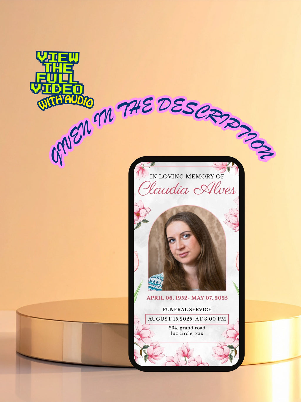 Commercial use FUNERAL SERVICE Invitation Video Template | Canva Funeral Invite | In Loving Memory | Celebration of Life | Memorial Service | Instant Download|ai6c