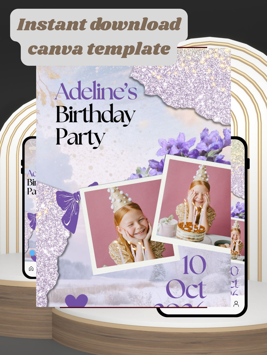 NATURE THEME Editable Birthday Video Invitation | Canva Pro Template | Woodland Kids Party Invite | Photo, Music, QR Code | Instant Download|ki13