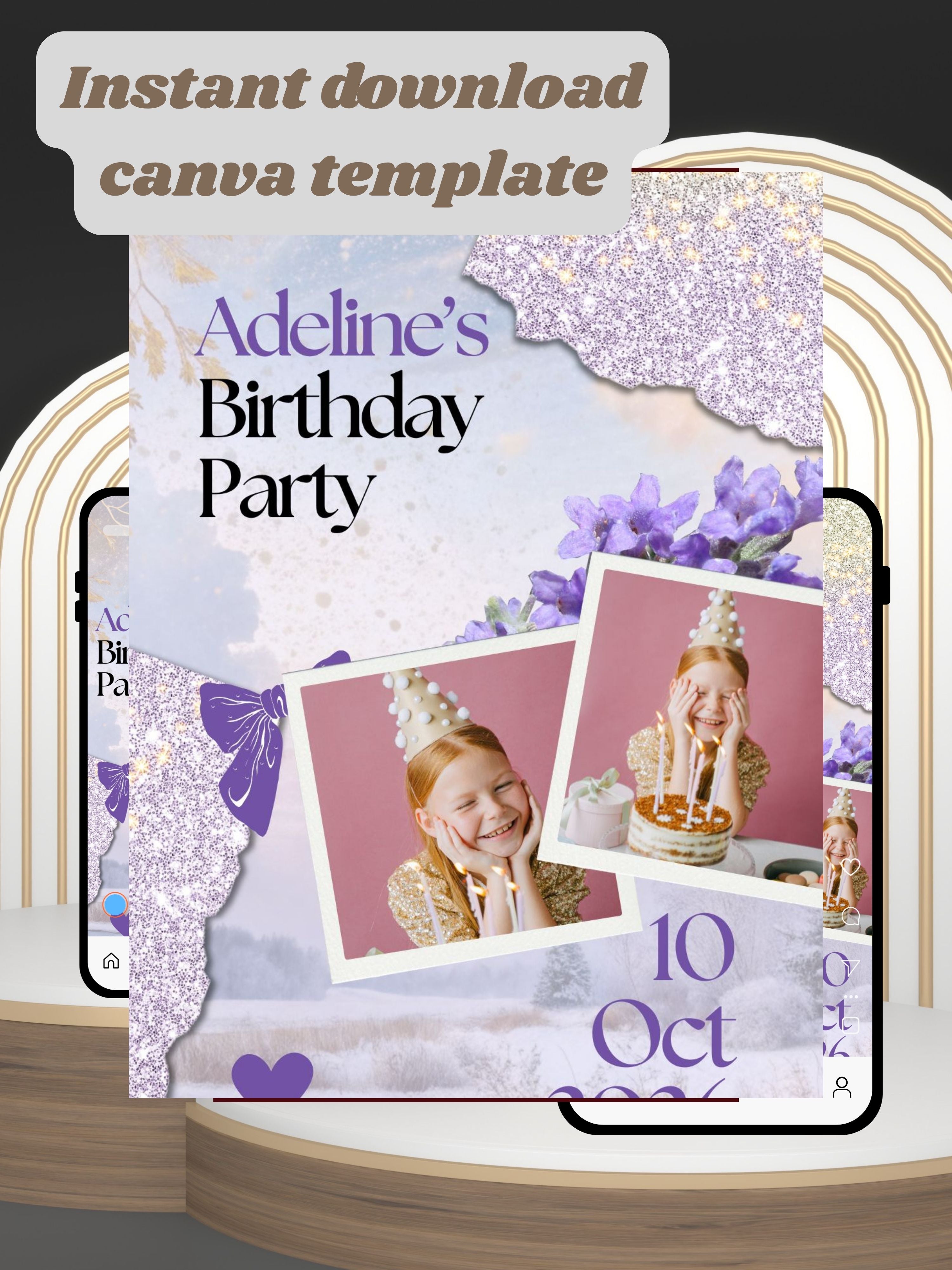 NATURE THEME Editable Birthday Video Invitation | Canva Pro Template | Woodland Kids Party Invite | Photo, Music, QR Code | Instant Download|ki13