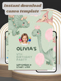 DINOSAUR Birthday Invitation Video | Editable Canva pro Template | Kids Party Invite | Digital Download|ki20