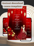 WI0014-HINDU WEDDING Invitation Video Template | Editable Indian Wedding Invite | Canva pro Digital Wedding Invitation | Luxury Save the Date | Wedding Video|wv14