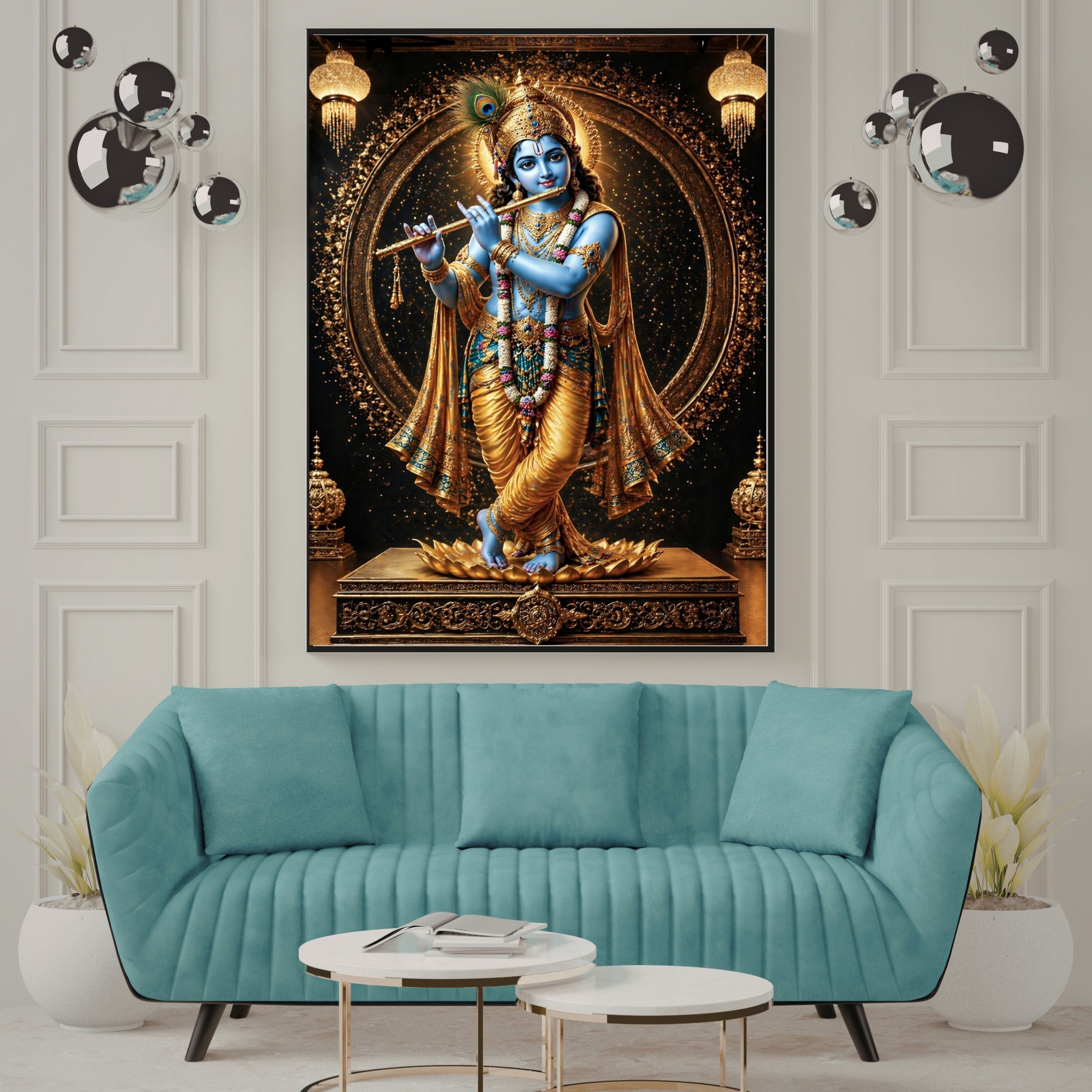 Lord Krishna Wall Art Printable, Krishna Digital Download, Hindu Wall Decor, Spiritual Home Decor, Pooja Room Art, Krishna Poster, Temple Artwork|sp47