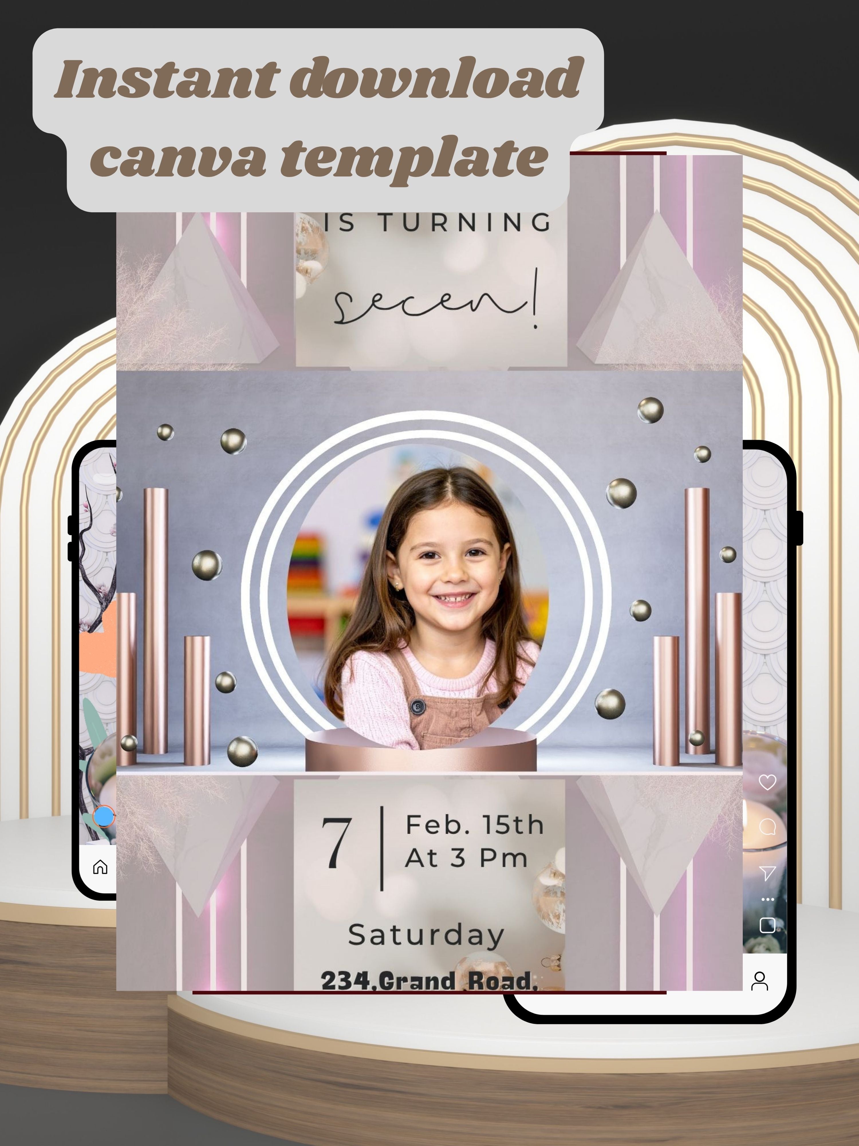 ANIMAL THEME Birthday Invitation Video | Editable Canva pro Template | Kids Party Invite | ki5