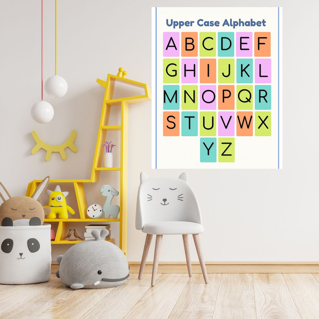 Alphabet Wall Art Printable, ABC Learning Poster, Kids Educational Decor, Nursery Wall Art, Preschool Classroom Print, Homeschool Decor, Digital Download|ke1-6