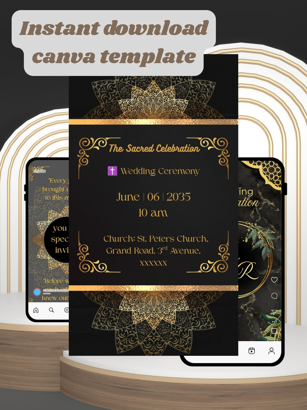 WI0012-CHURCH WEDDING Invitation Video Template | Editable Christian Wedding Invite |Digital Wedding Invitation |Wedding Video