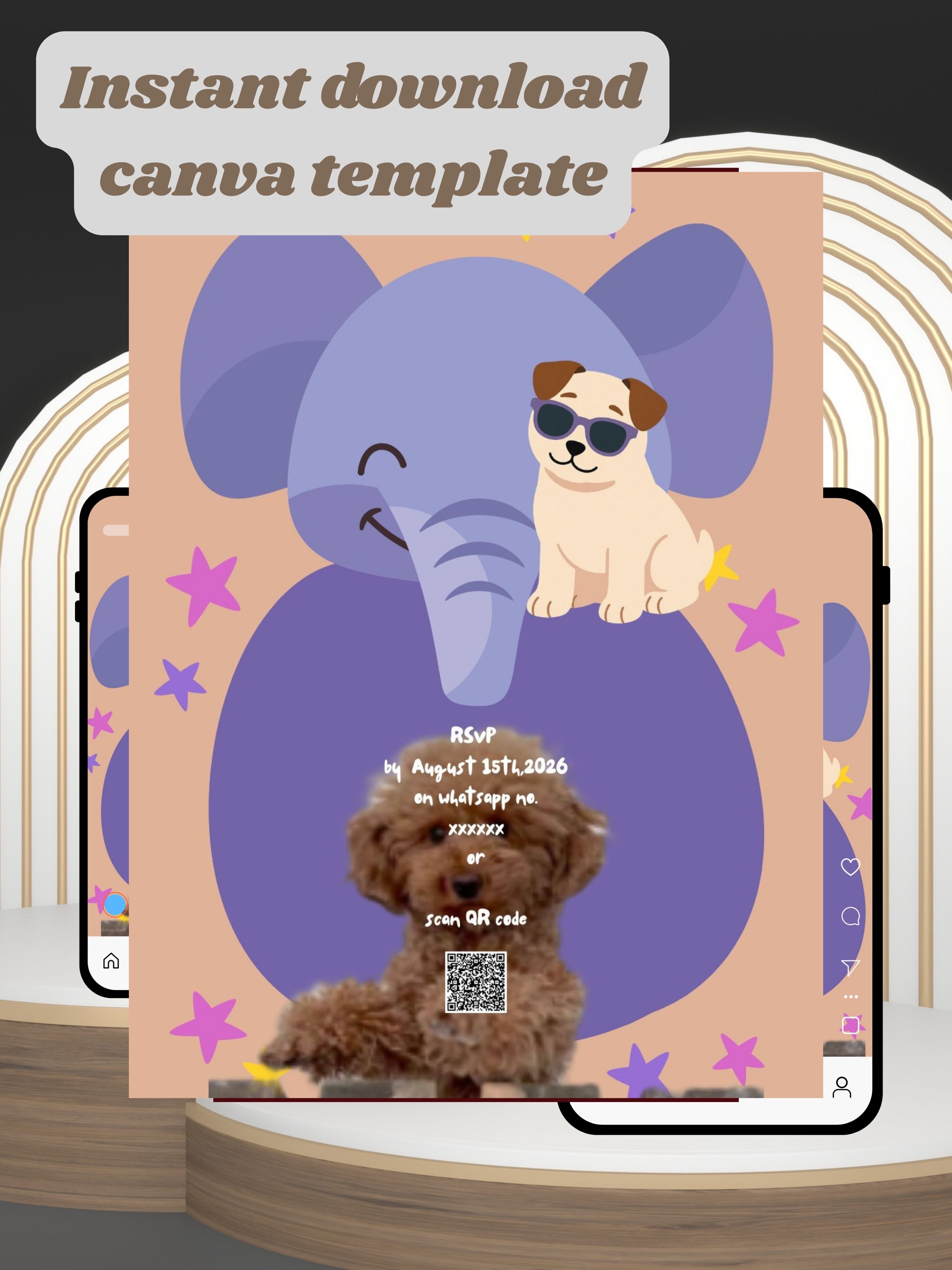 ANIMAL THEME Birthday Invitation Video | Editable Canva pro Template | Kids Party Invite | ki25
