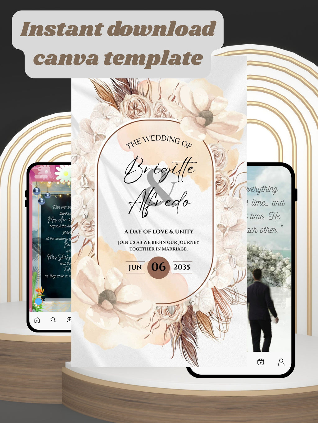 WI0010-CHURCH WEDDING Invitation Video Template | Editable Christian Wedding Invite |Digital Wedding Invitation |Wedding Video