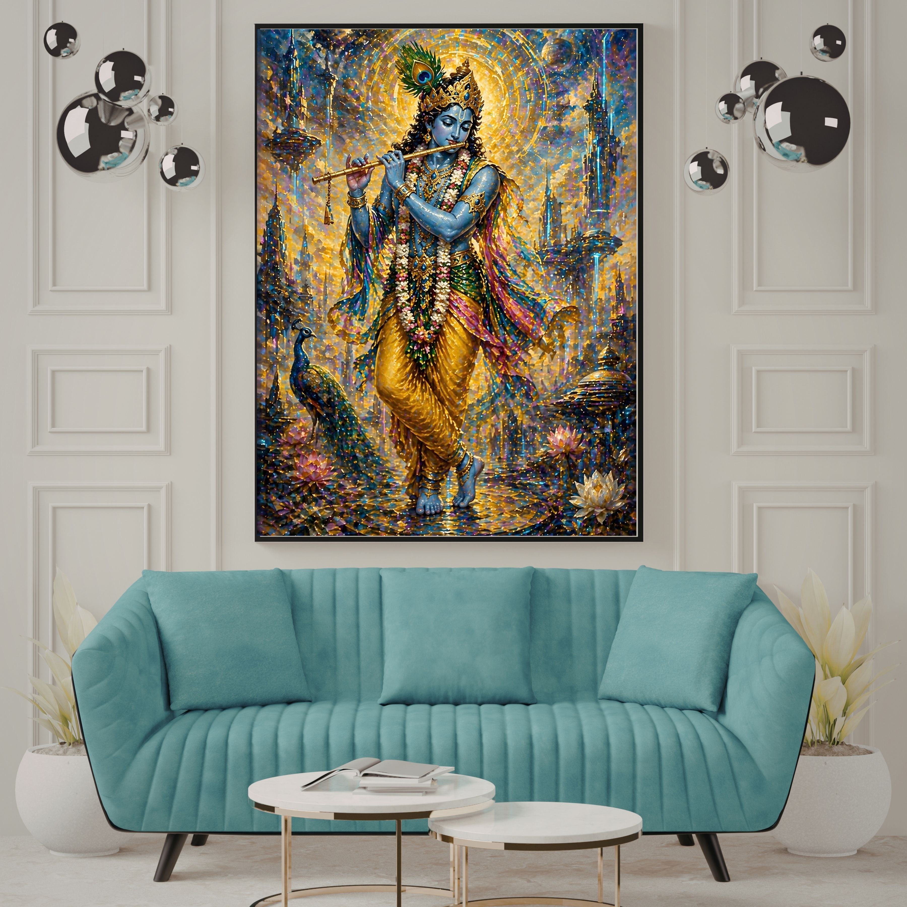 Commercial Use Lord Krishna Wall Art Bundle | Hindu Printable Decor | Commercial Use License Included | Spiritual Home Decor | Pooja Room Prints | Digital Download|sp69c