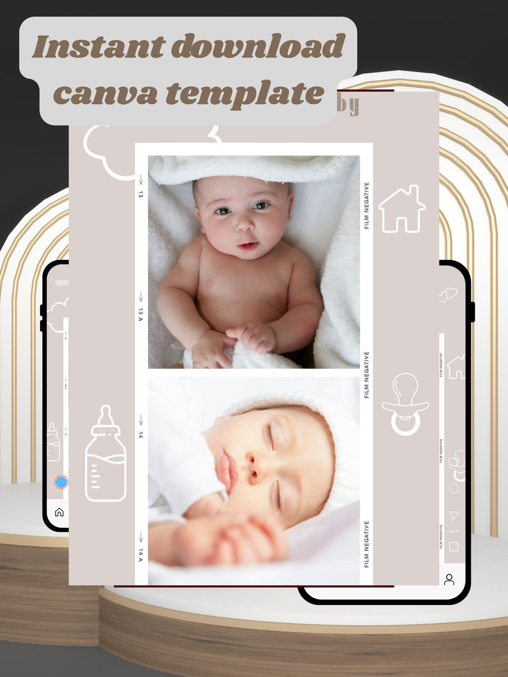 NEWBORN BABY PARTY Welcome Video Invitation | Canva Pro Template | Baby Boy & Baby Girl Party Invite | Instant Download|ki9