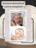 NEWBORN BABY PARTY Welcome Video Invitation | Canva Pro Template | Baby Boy & Baby Girl Party Invite | Instant Download|ki9