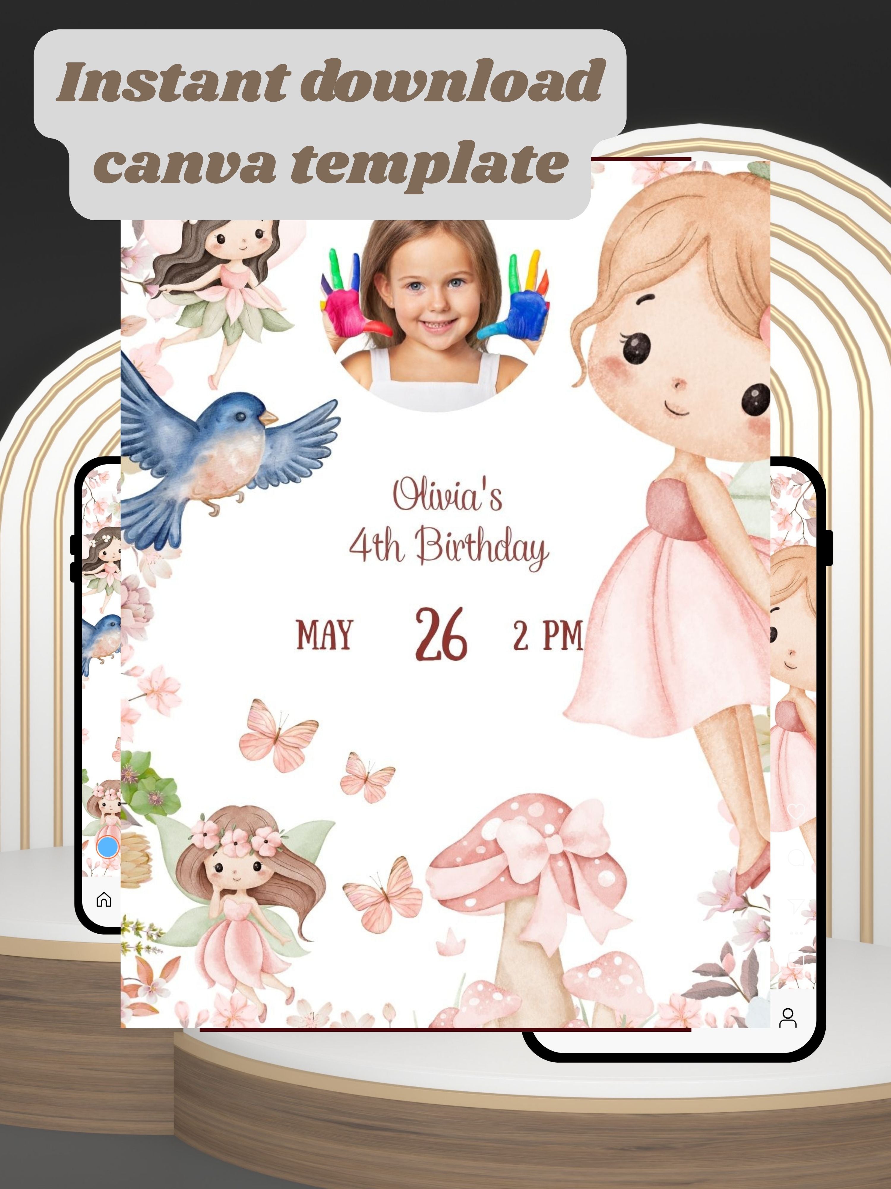 ANIMAL THEME Birthday Invitation Video | Editable Canva pro Template | Kids Party Invite | ki24