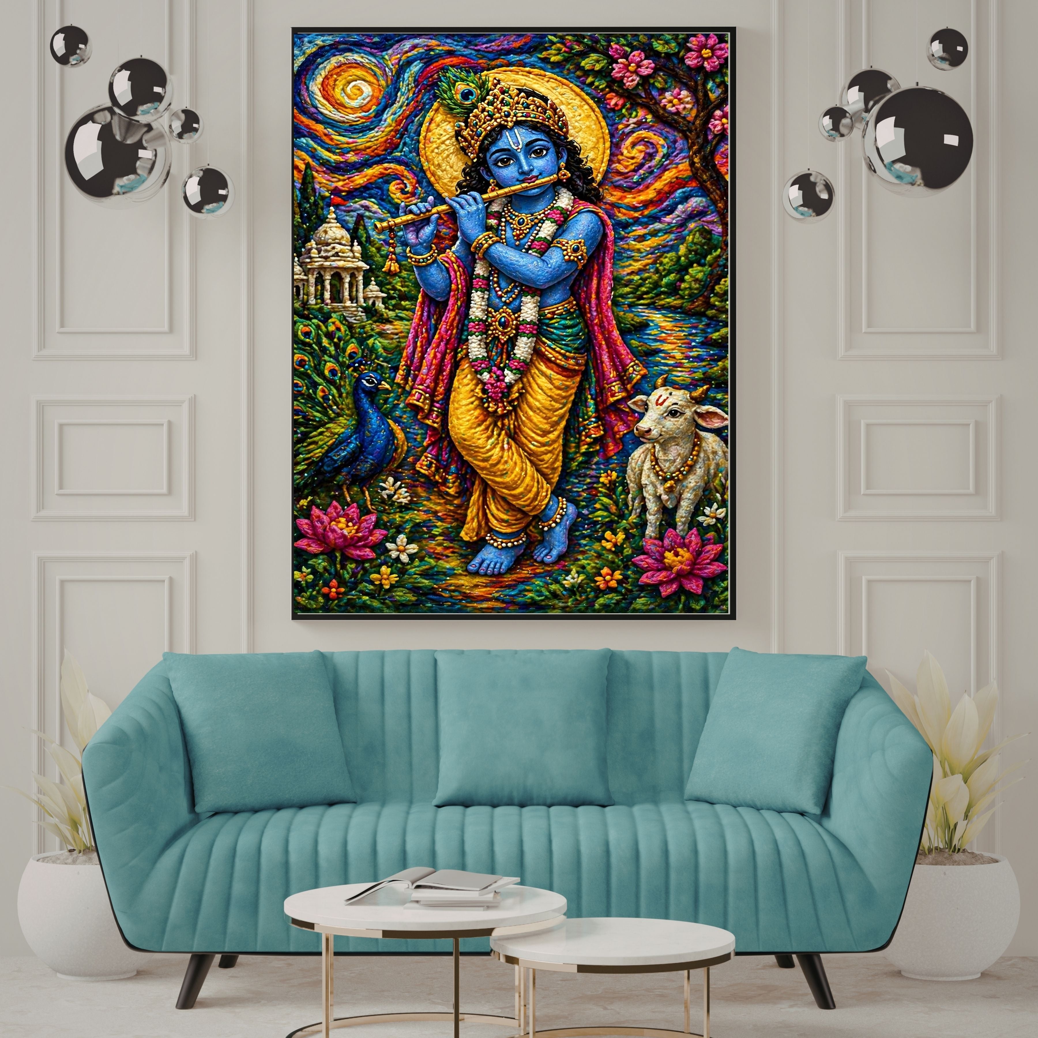 Commercial Use Lord Krishna Wall Art Bundle | Hindu Printable Decor | Commercial Use License Included | Spiritual Home Decor | Pooja Room Prints | Digital Download|sp50c