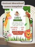ANIMAL THEME Birthday Invitation Video | Editable Canva pro Template | Kids Party Invite | ki23