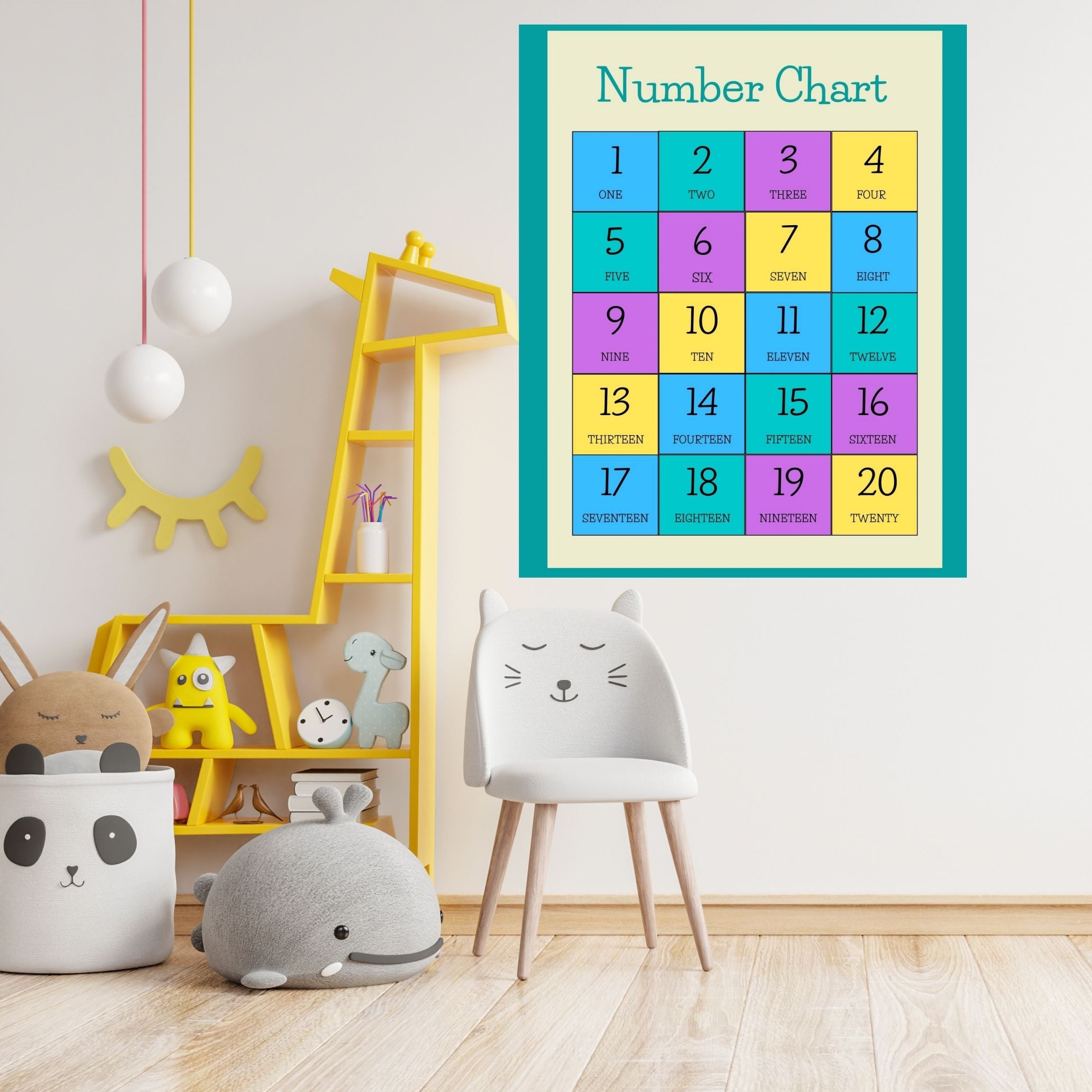 Number Wall Art for Kids 11+ sizes, Counting Poster Printable, Educational Nursery Decor, Preschool Learning Print, Math Wall Art, Digital Download|ke2-3