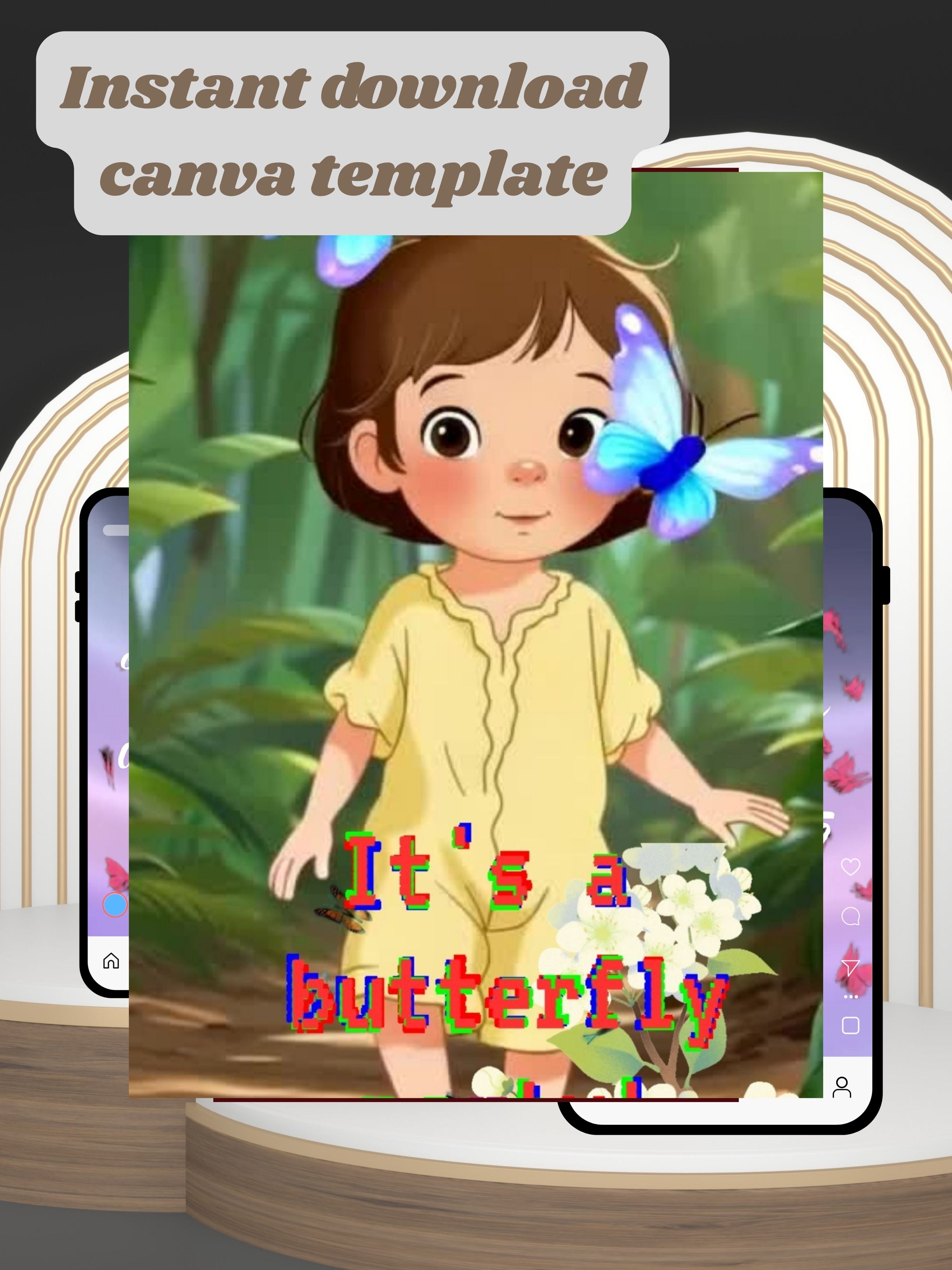 commercial use BUTTERFLY Birthday Invitation Video | Editable Canva pro Template | Kids Party Invite | Digital Download|ki43c
