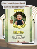 commercial use ANIMAL THEME Birthday Invitation Video | Editable Canva pro Template | Kids Party Invite | ki10c