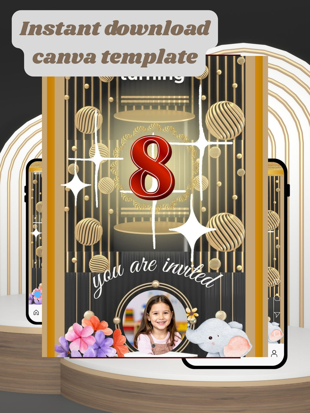 NATURE THEME Editable Birthday Video Invitation | Canva Pro Template | Woodland Kids Party Invite | Photo, Music, QR Code | Instant Download|ki6