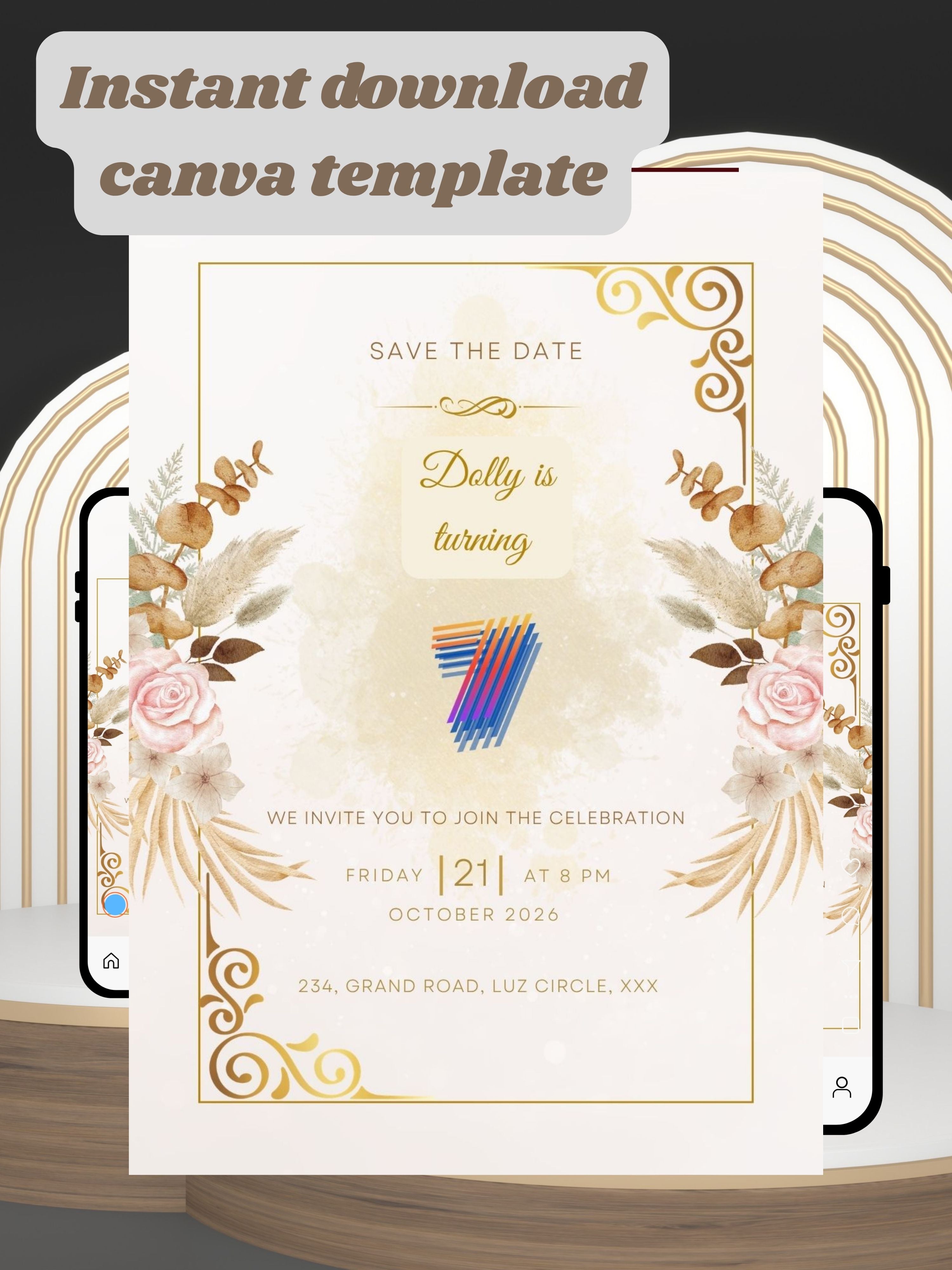 Commercial use NATURE THEME Editable Birthday Video Invitation | Canva Pro Template | Woodland Kids Party Invite | Instant Download|ki15c