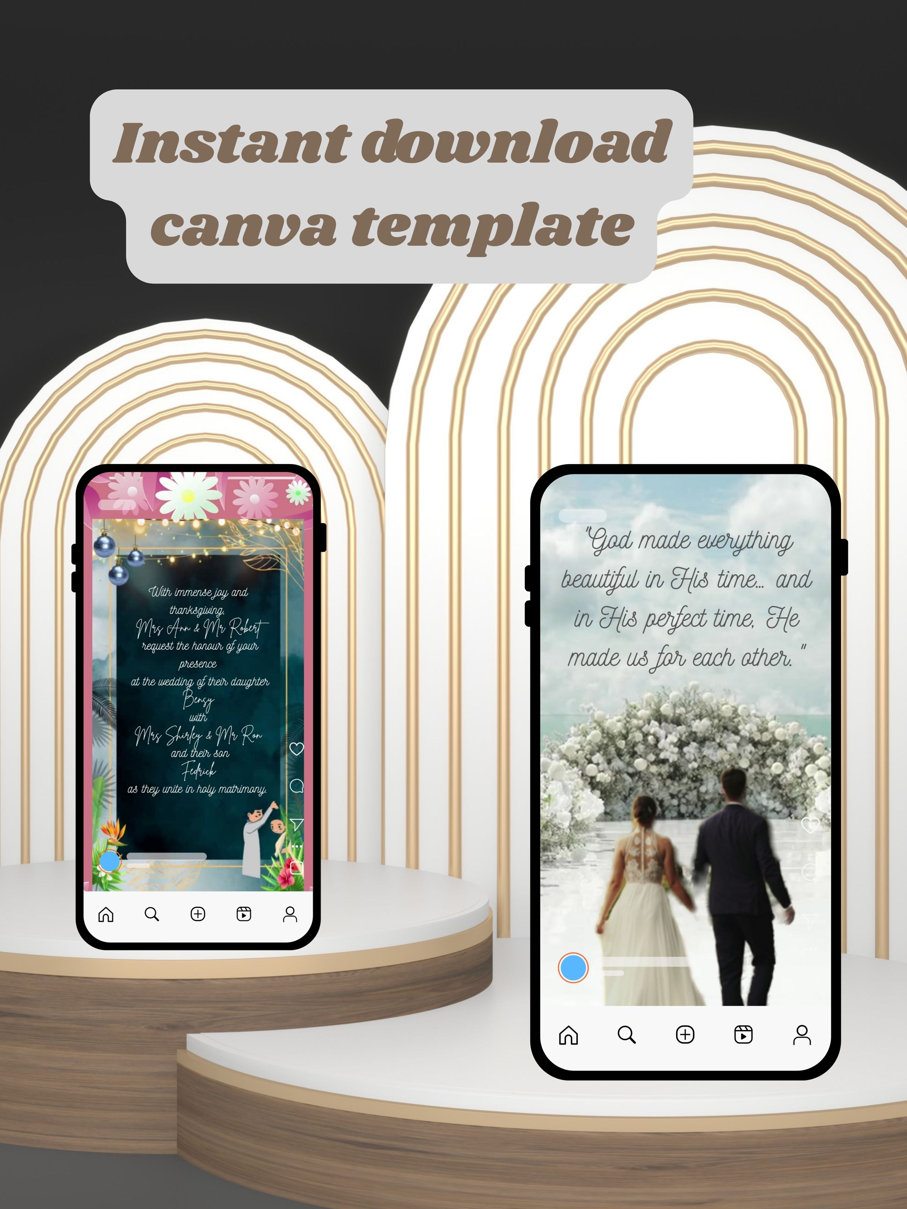 WI0008-CHURCH WEDDING Invitation Video Template | Editable Christian Wedding Invite |Digital Wedding Invitation |Wedding Video
