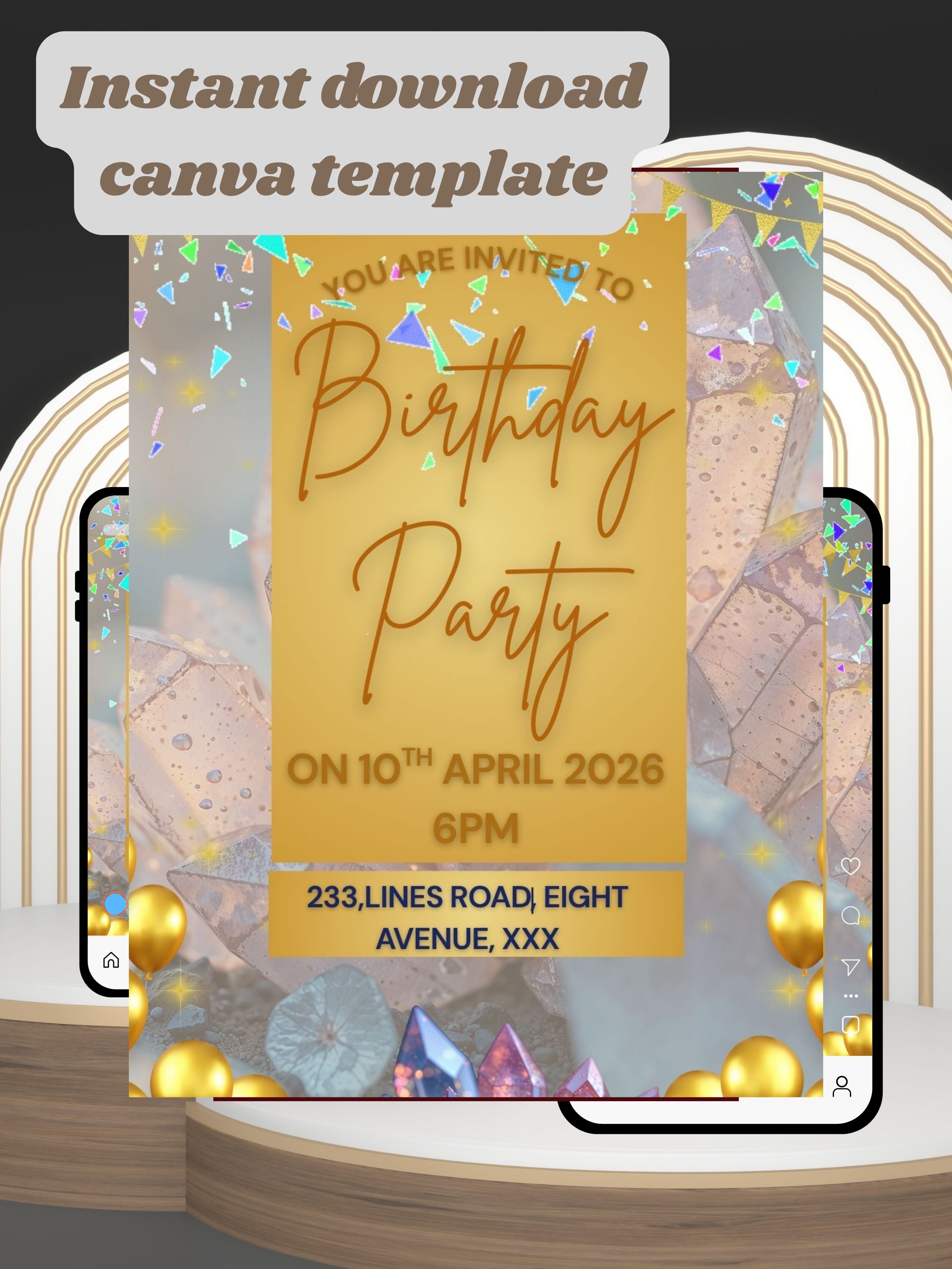 NATURE THEME Editable Birthday Video Invitation | Canva Pro Template | Woodland Kids Party Invite | Photo, Music, QR Code | Instant Download|ki11