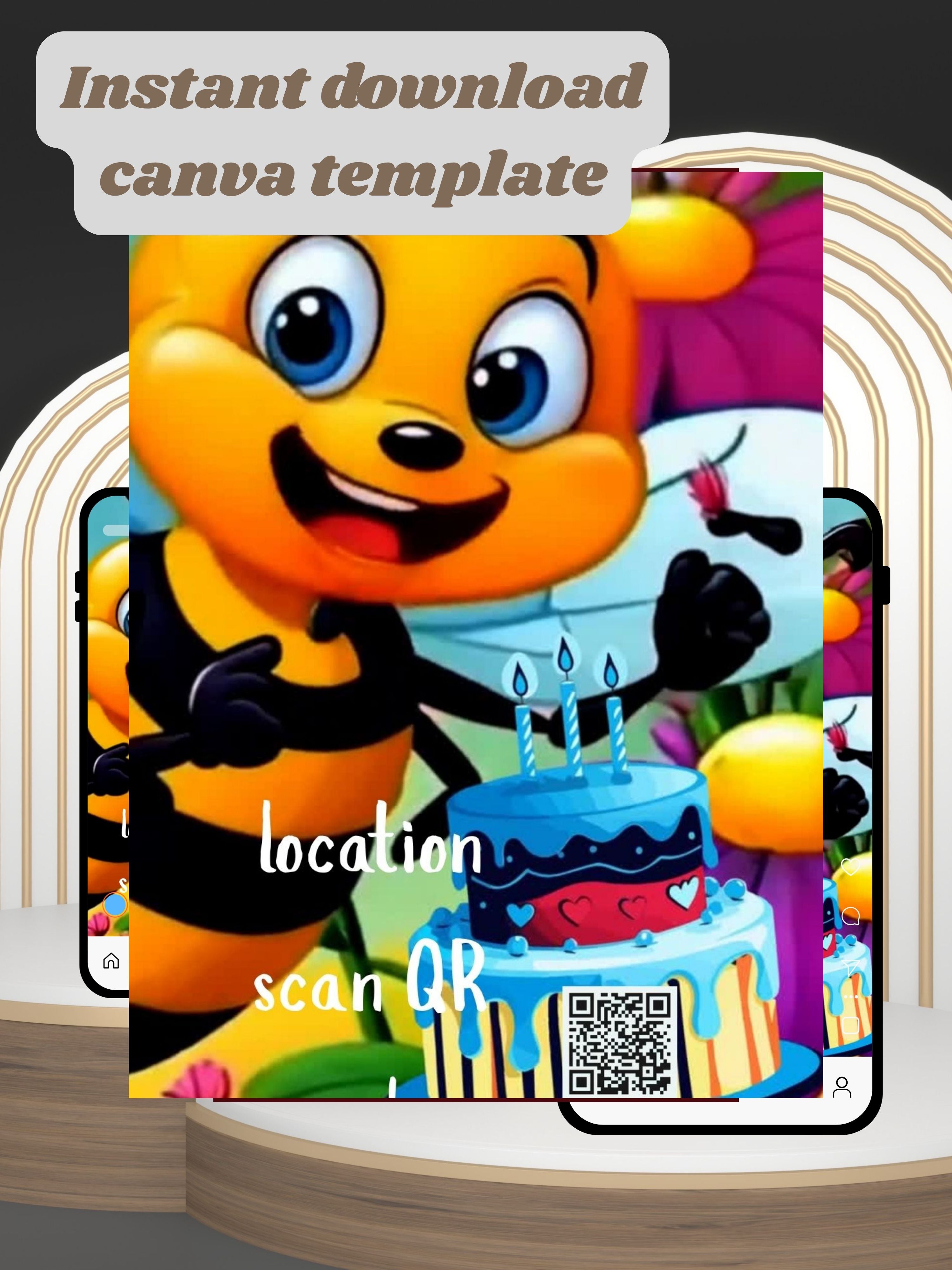 commercial use ANIMAL THEME Birthday Invitation Video | Editable Canva pro Template | Kids Party Invite | ki34c
