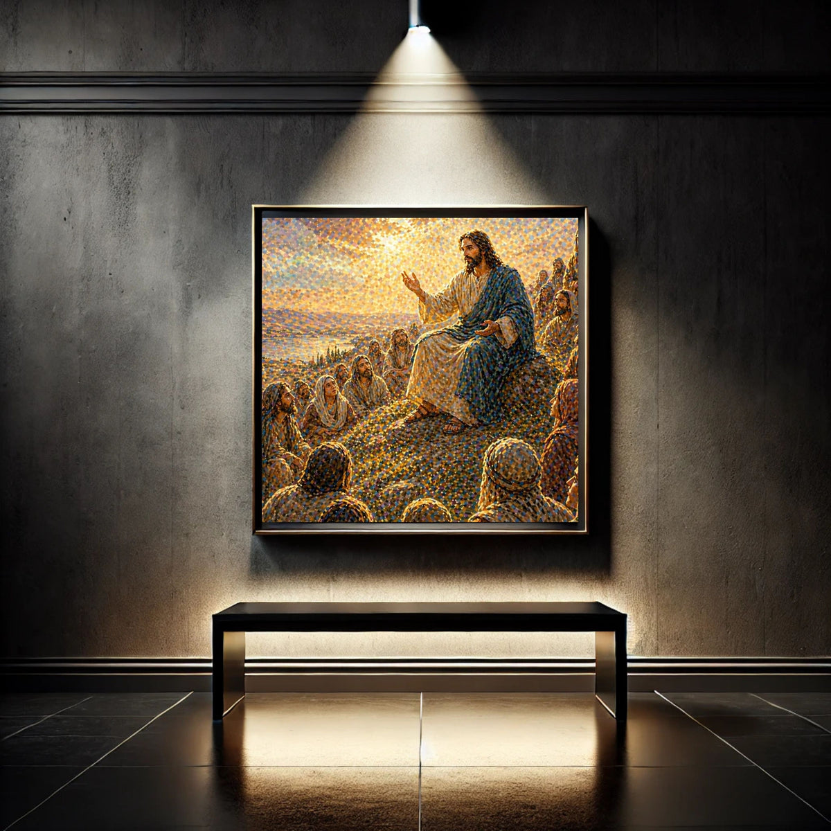 Sermon on the Mount Wall Art Printable | Jesus Teaching Beatitudes Print | Christian Home Decor Bible Scripture Inspirational Faith Art