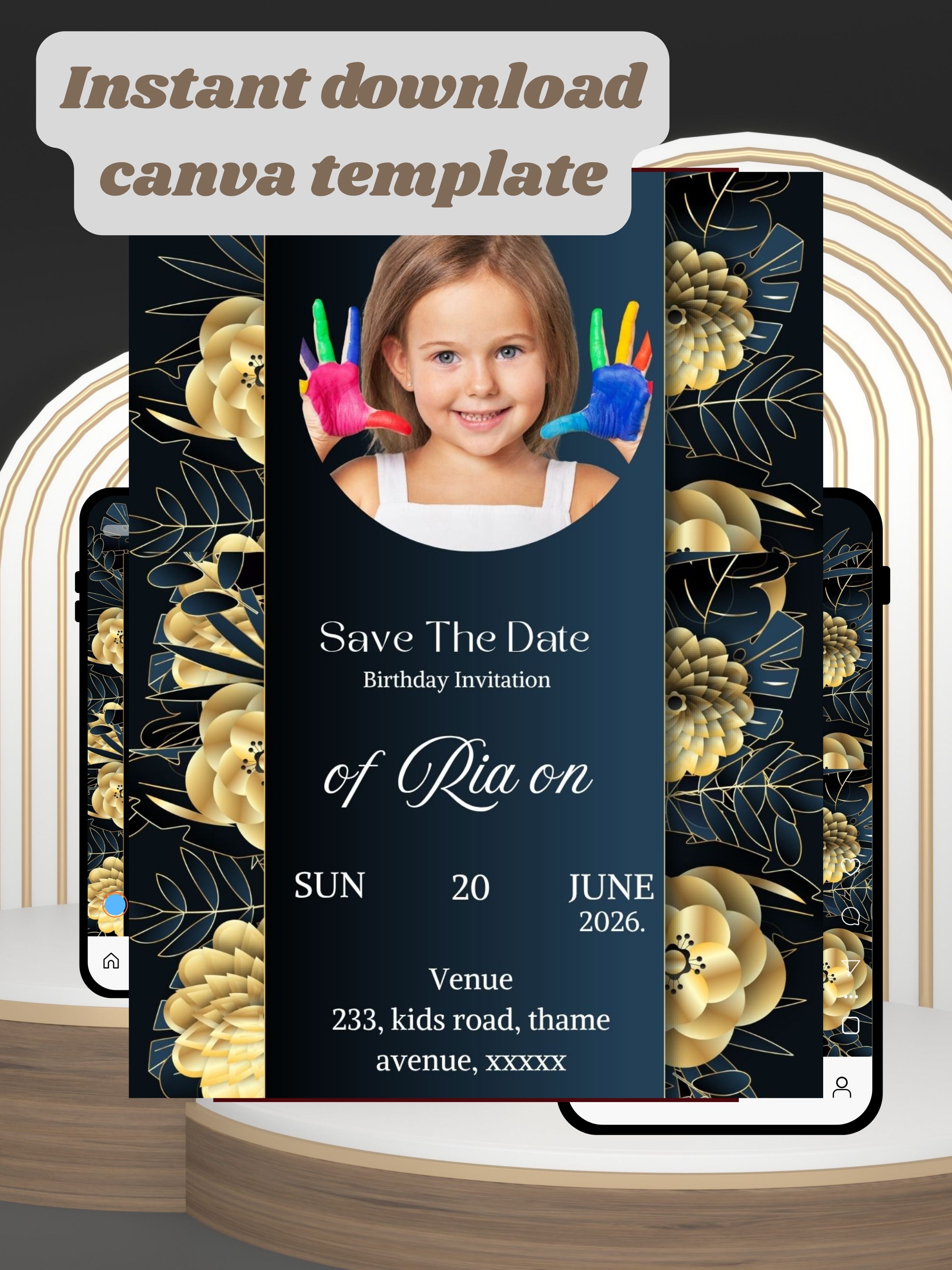 Commercial use NATURE THEME Editable Birthday Video Invitation | Canva Pro Template | Woodland Kids Party Invite | Instant Download|ki8c