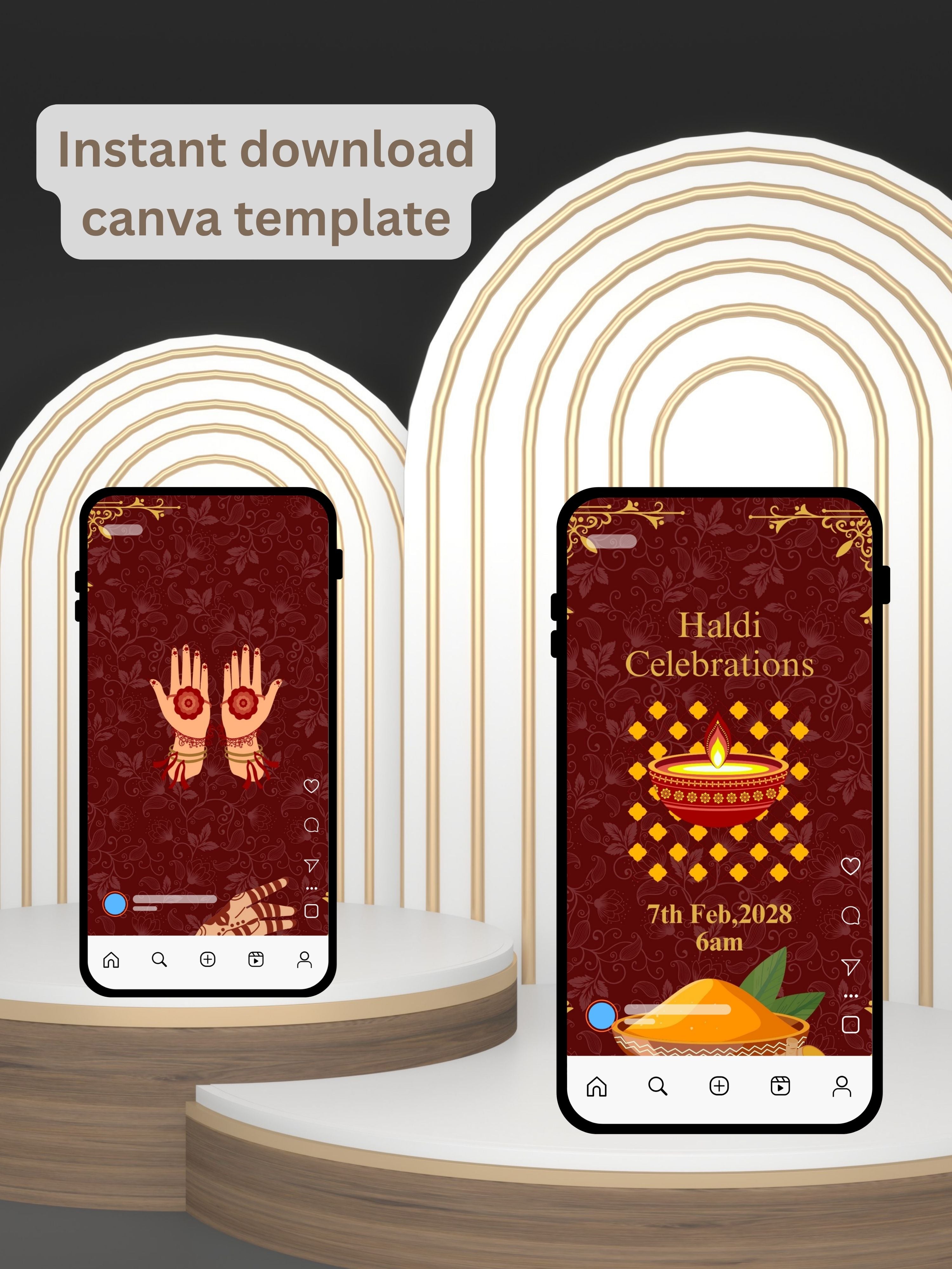 WI0004C-Commercial Use HINDU WEDDING Invitation Video Template | Editable Indian Wedding Invite | Canva Digital Wedding Invitation | Luxury Save the Date | Wedding Video|wv4c