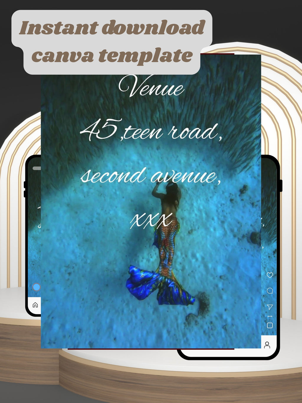MERMAID Birthday Invitation Video | Editable Canva pro Template | Kids Party Invite | Digital Download|ki49