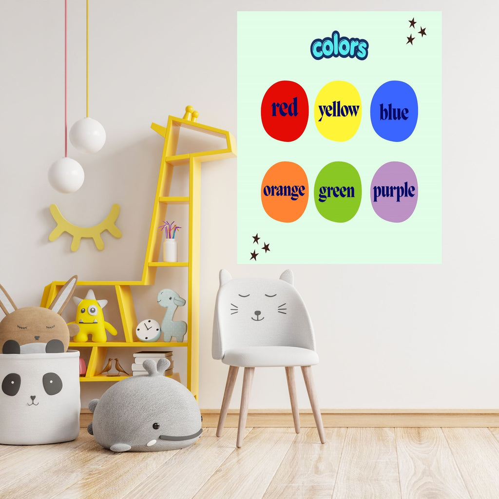 Educational Color Poster for Kids, Printable Nursery Wall Art